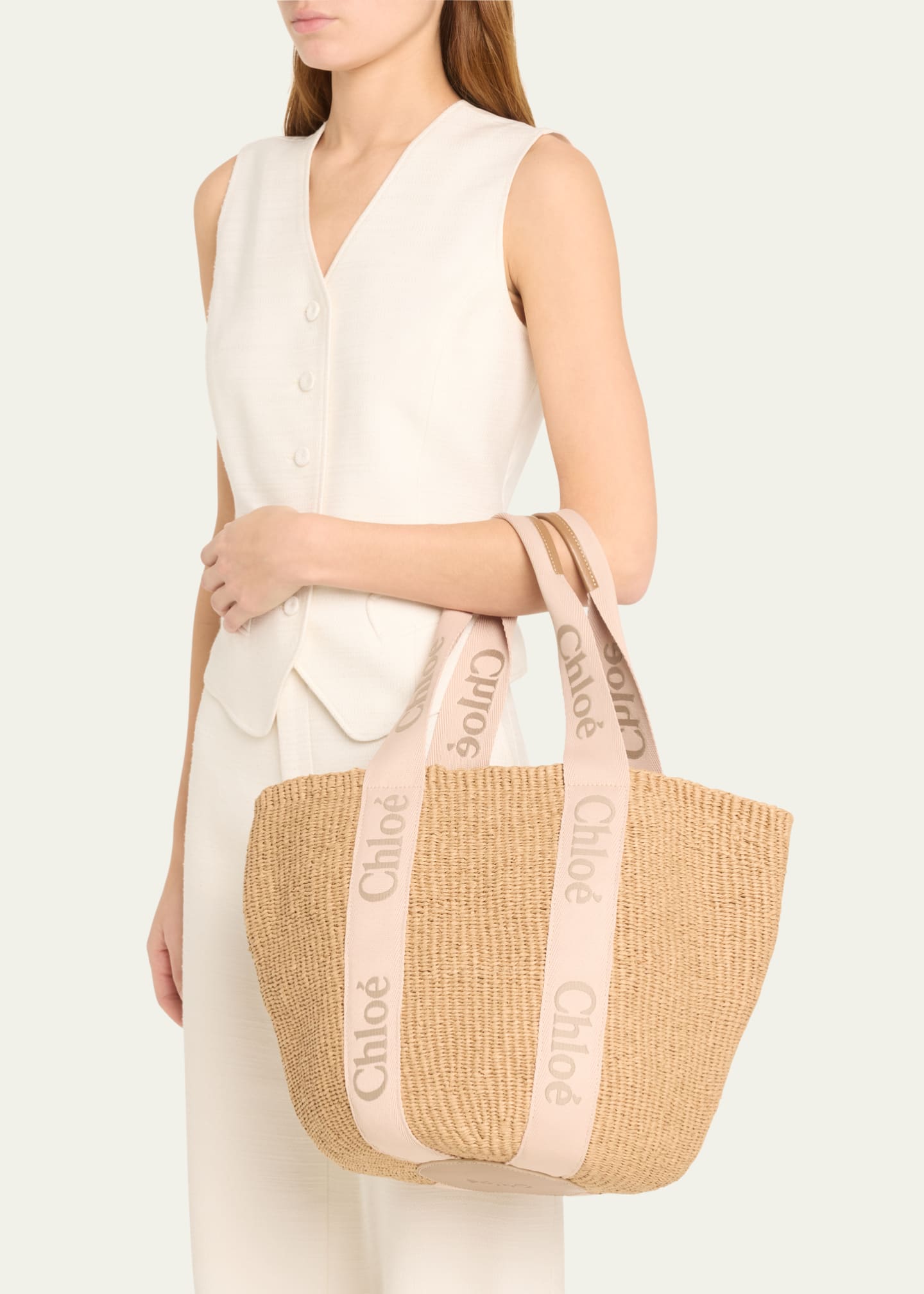 Chloe Woody Large Mifuko Basket Bag with Logo Webbing Image 2 of 5