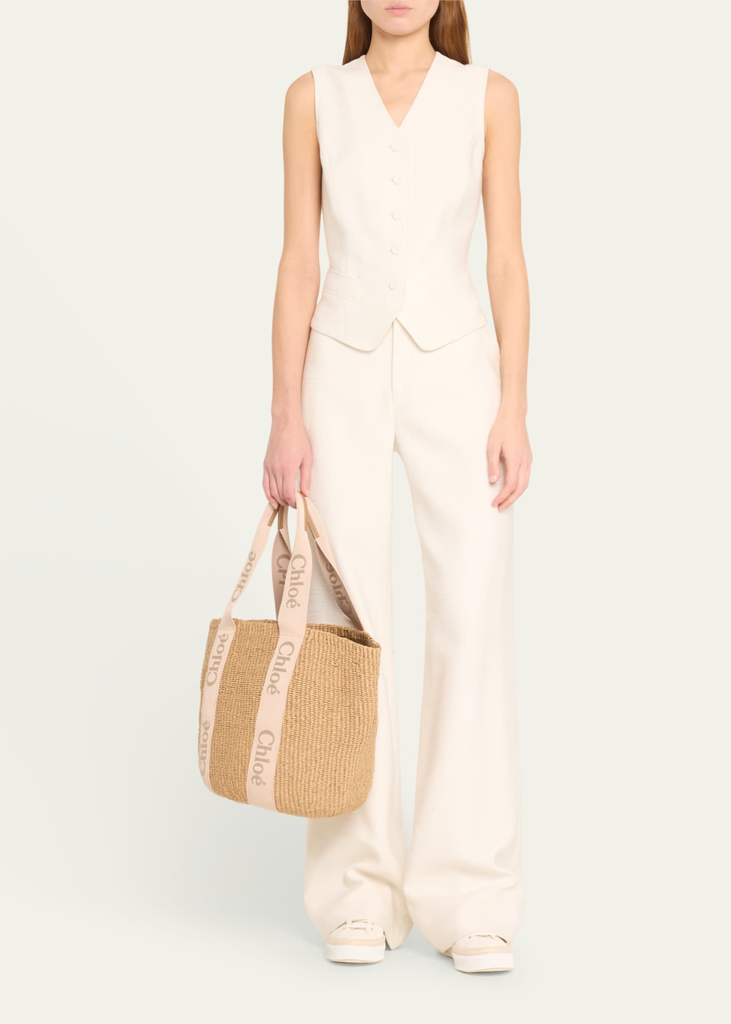 Chloe Woody Large Mifuko Basket Bag with Logo Webbing Image 5 of 5