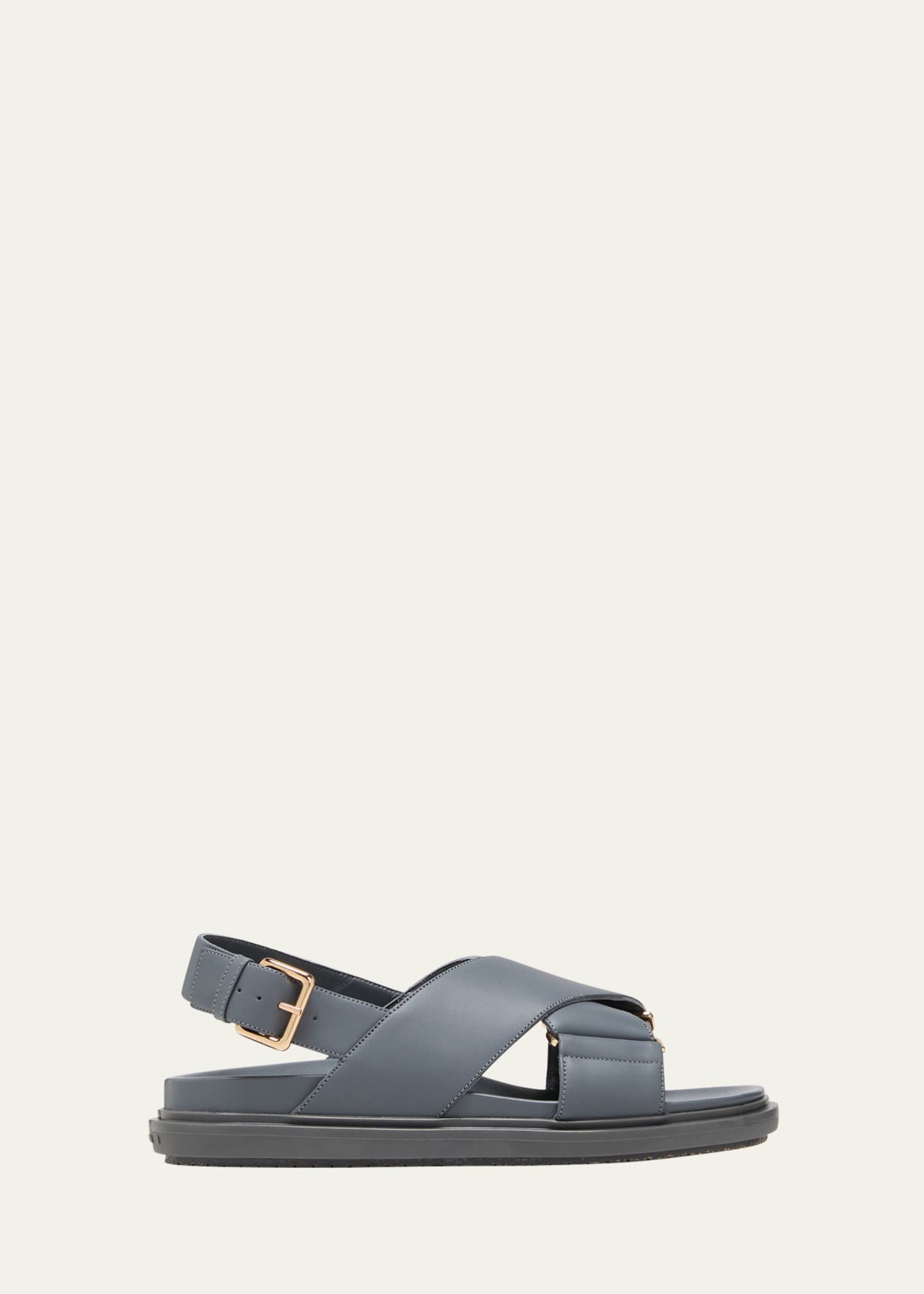 Marni Fussbet Leather Crisscross Sandals - Bergdorf Goodman