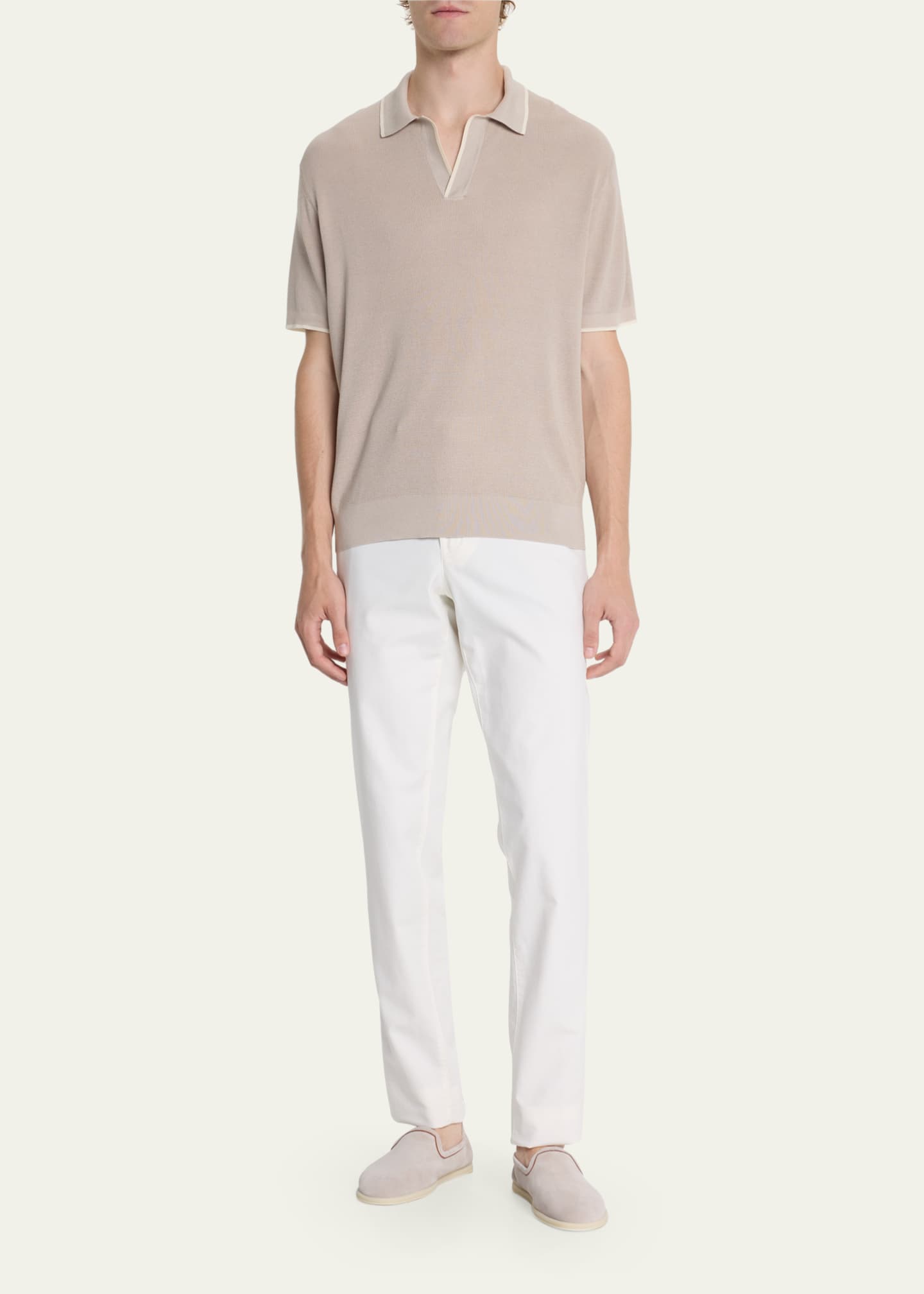 Loro Piana Men's Silk Polo Shirt - Bergdorf Goodman