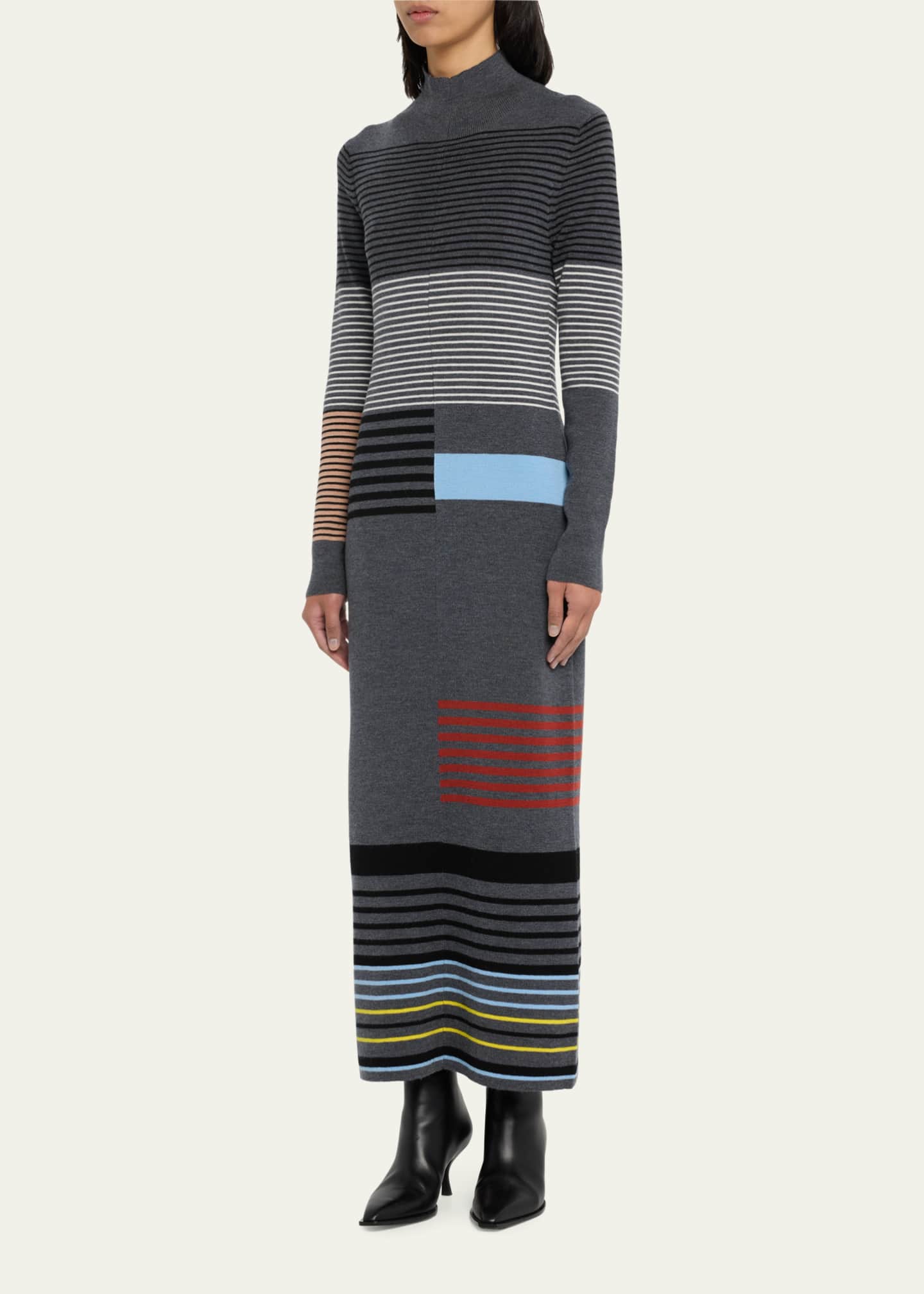 ZANKOV Yana Stripe Wool Maxi Dress - Bergdorf Goodman