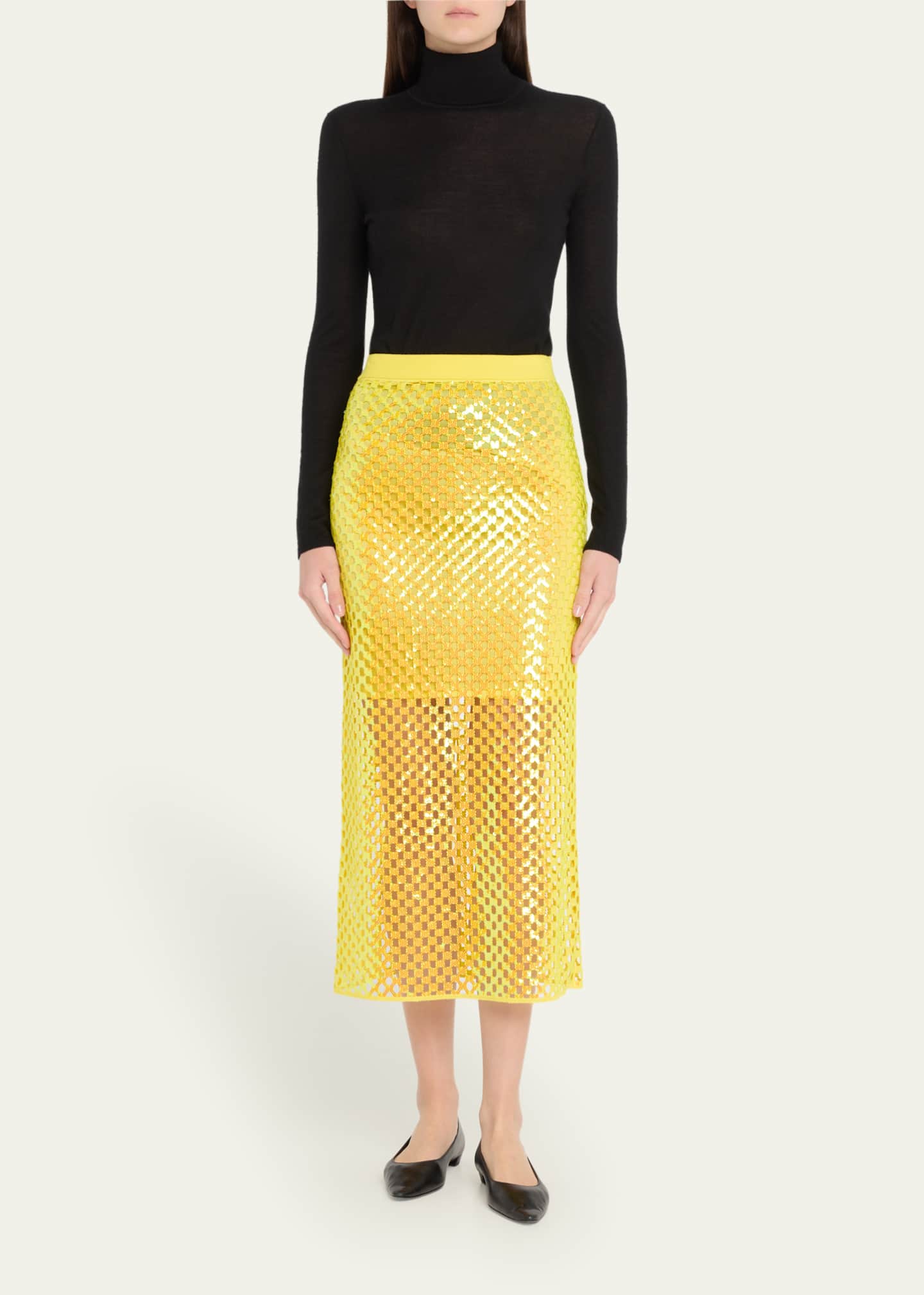 ZANKOV Halene Perforated Midi Skirt Image 2 of 5