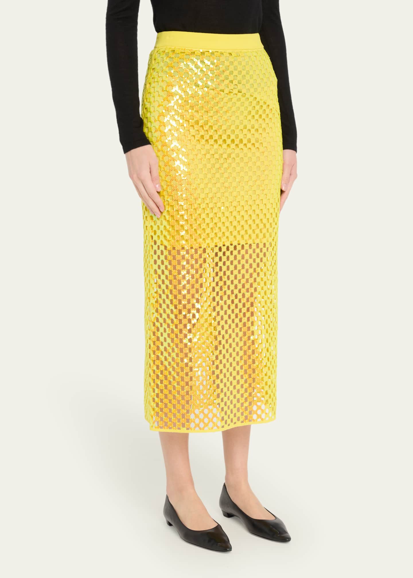 ZANKOV Halene Perforated Midi Skirt Image 4 of 5
