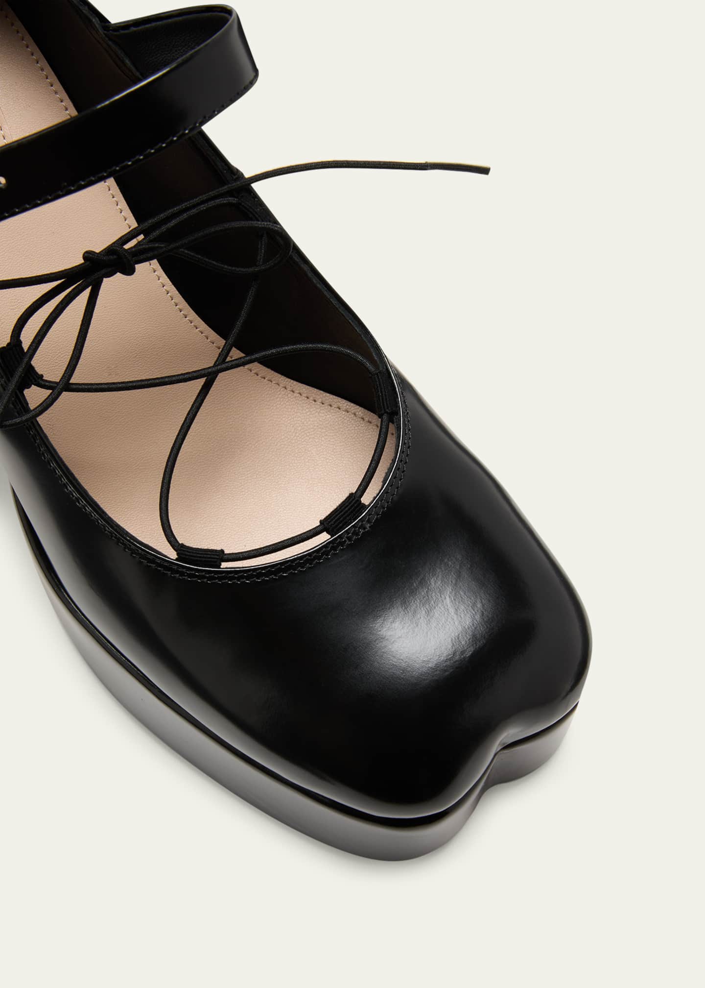 Leather ballerina pumps sales