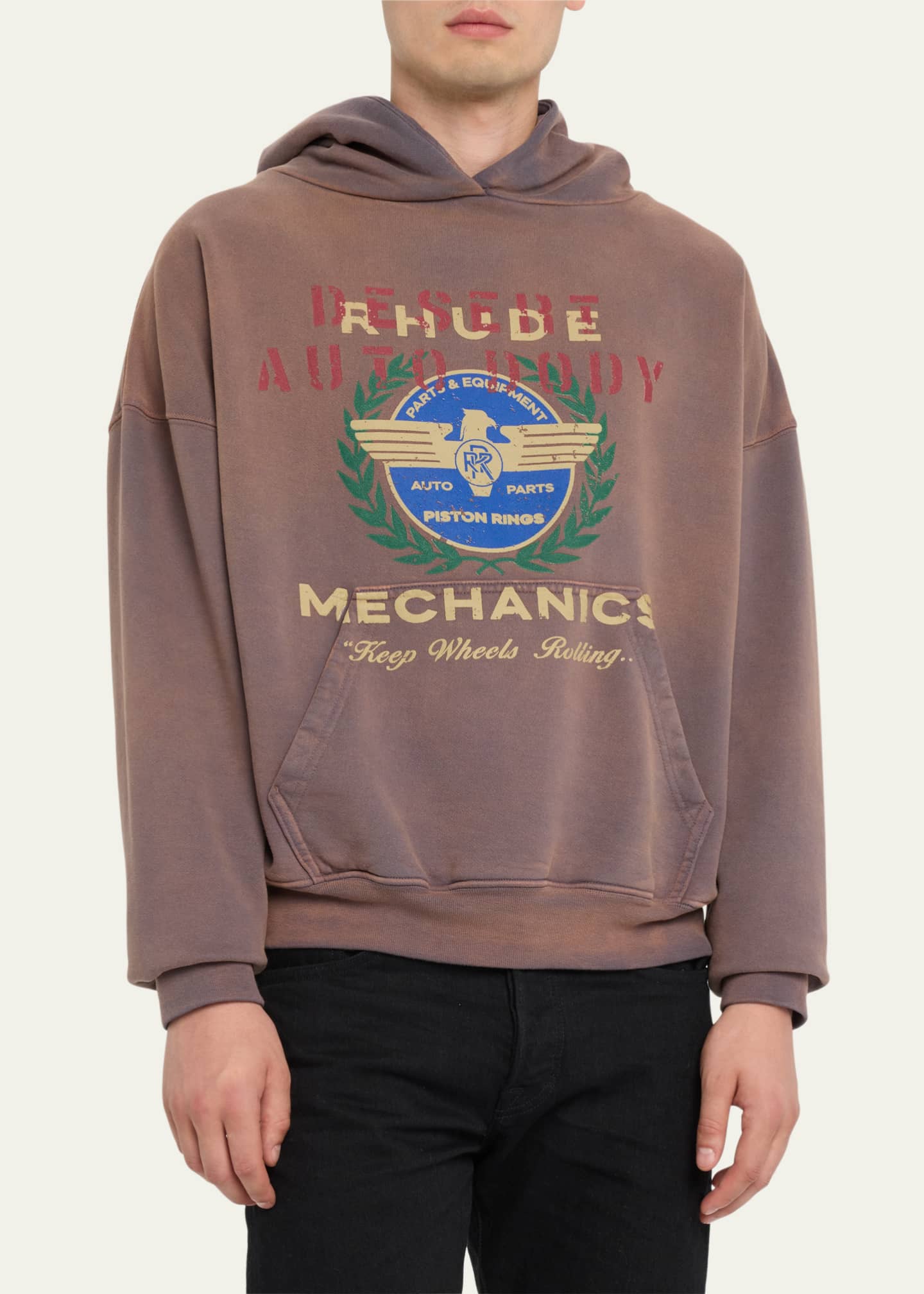 Rhude Men's Terry Mechanics Hoodie Bergdorf Goodman