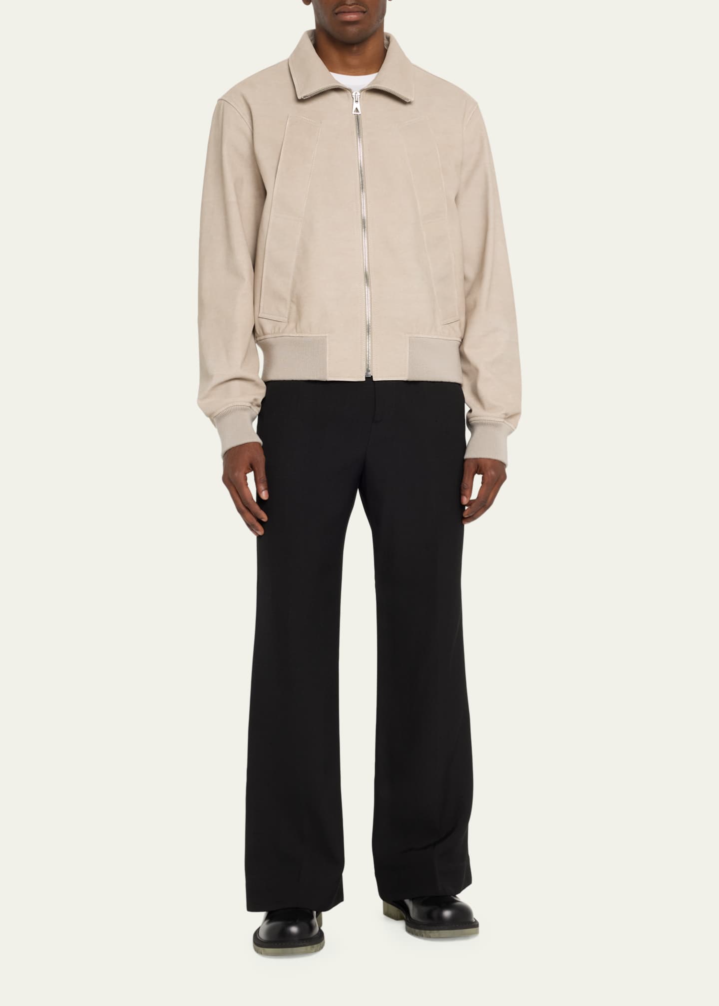 Bottega Veneta Men's Printed Nubuck Blouson Jacket Image 2 of 5