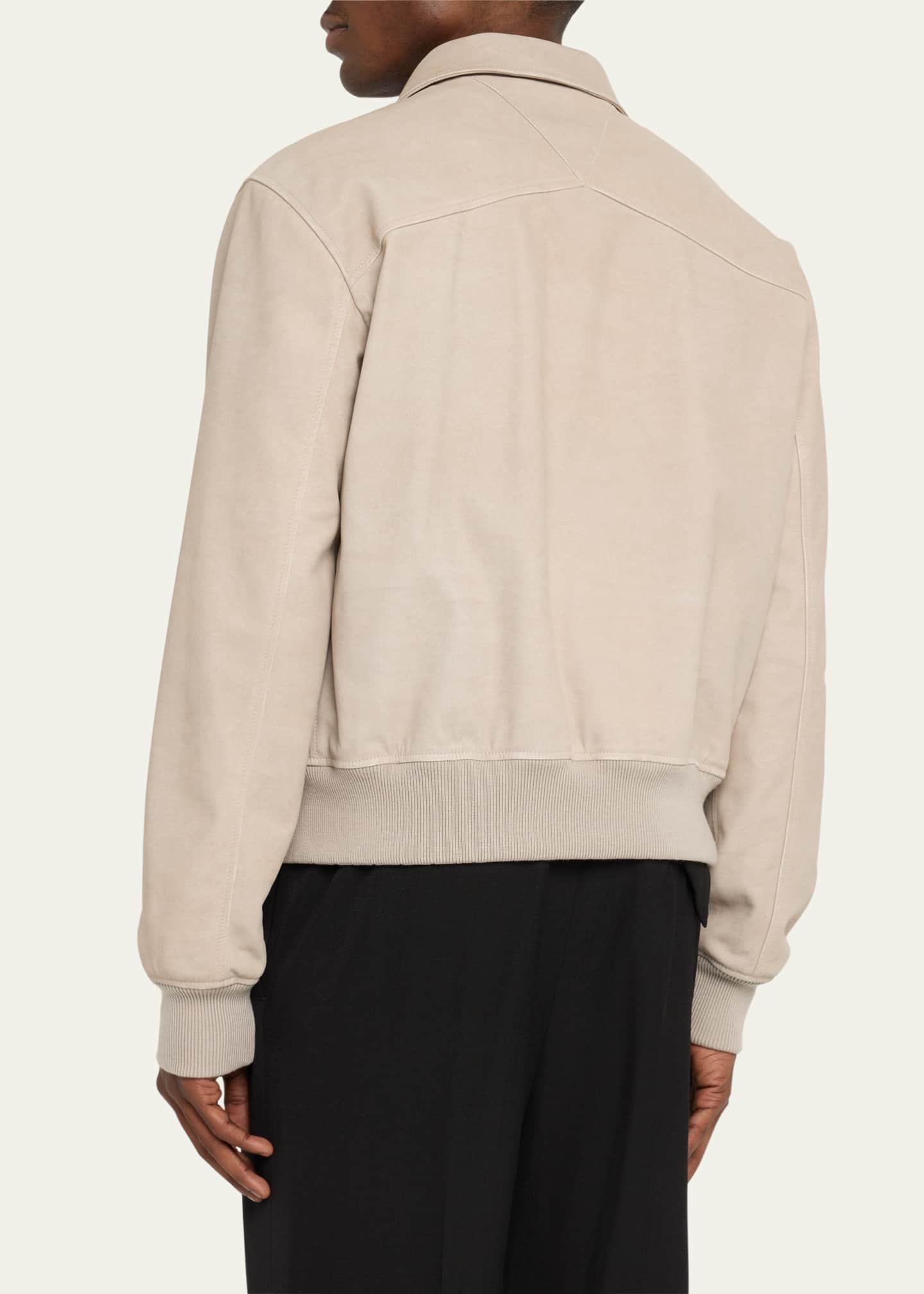 Bottega Veneta Men's Printed Nubuck Blouson Jacket Image 3 of 5