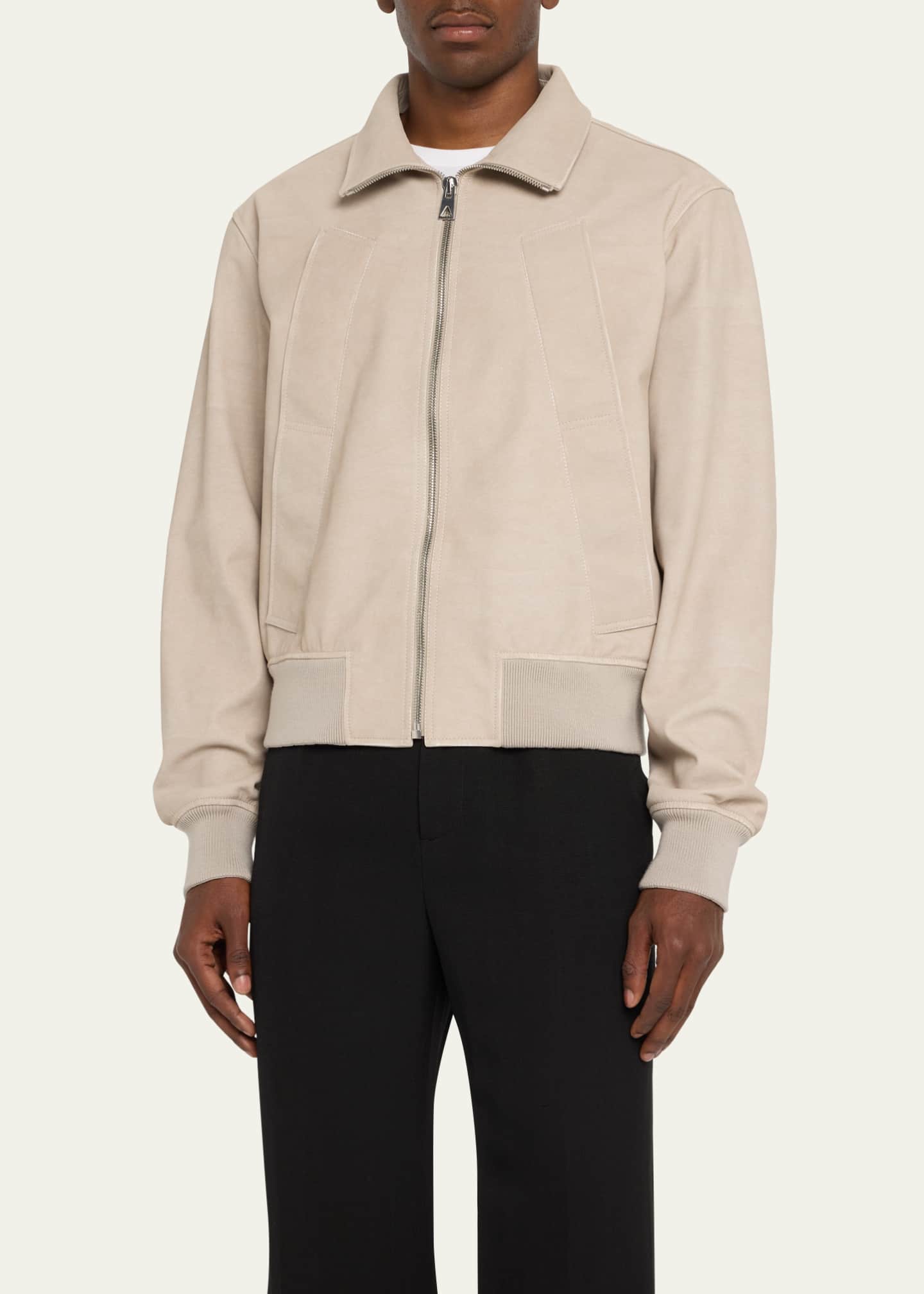 Bottega Veneta Men's Printed Nubuck Blouson Jacket Image 4 of 5