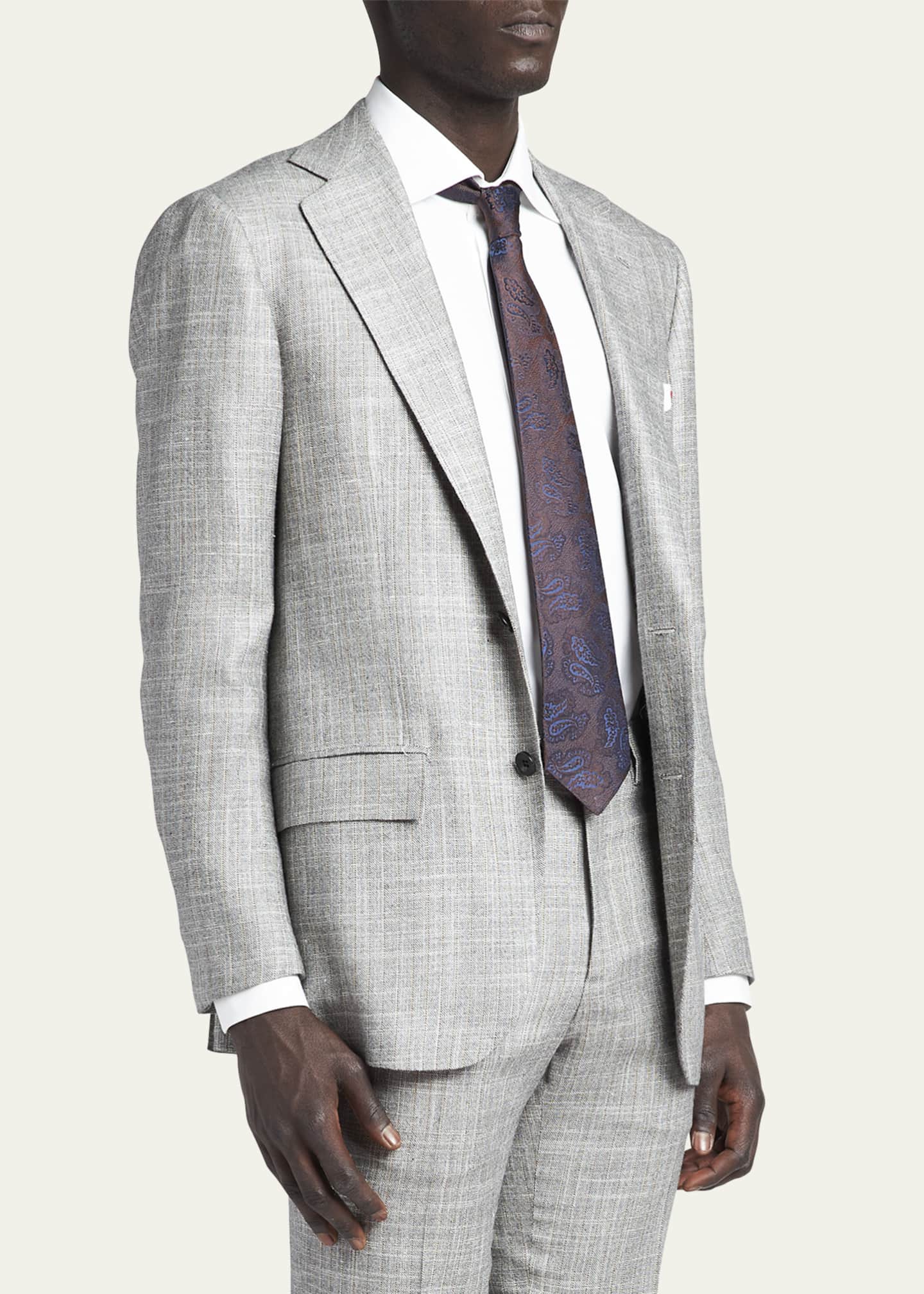 Kiton Men's Textured Pinstripe Suit Bergdorf Goodman