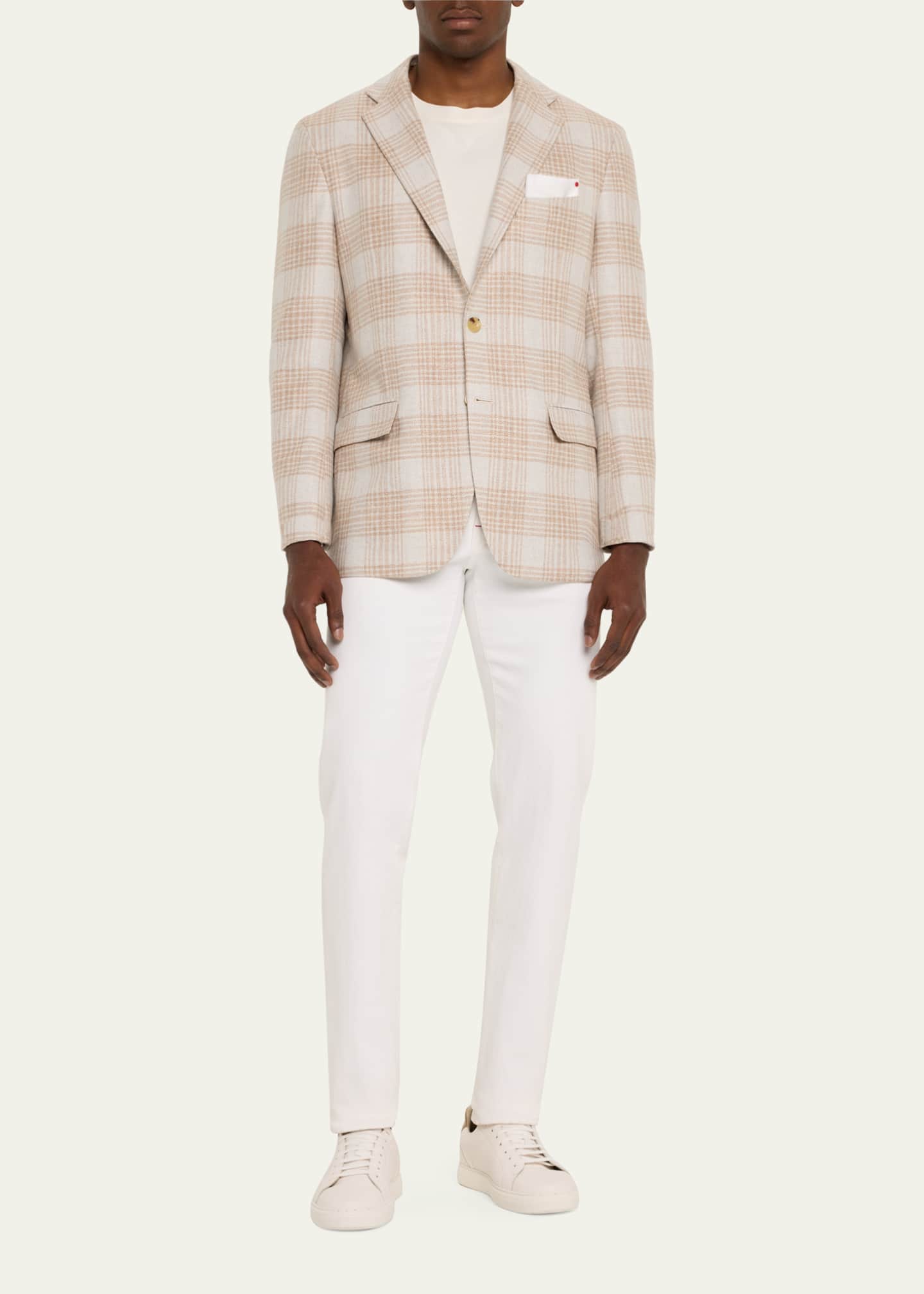 Kiton Men's Cashmere Plaid Sport Jacket Image 2 of 5