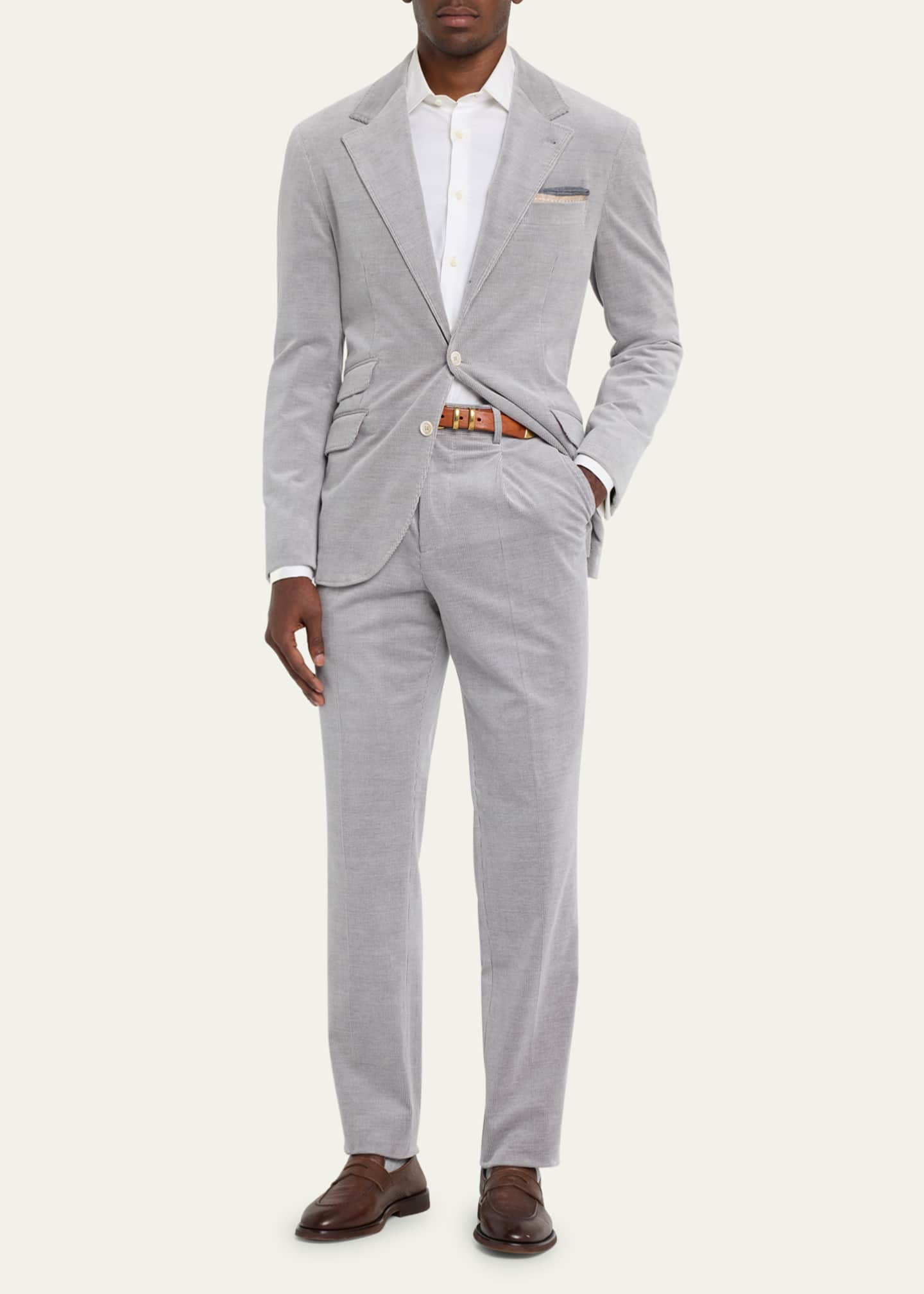 Brunello Cucinelli Men's Cotton-Cashmere Stretch Corduroy Suit Image 2 of 5