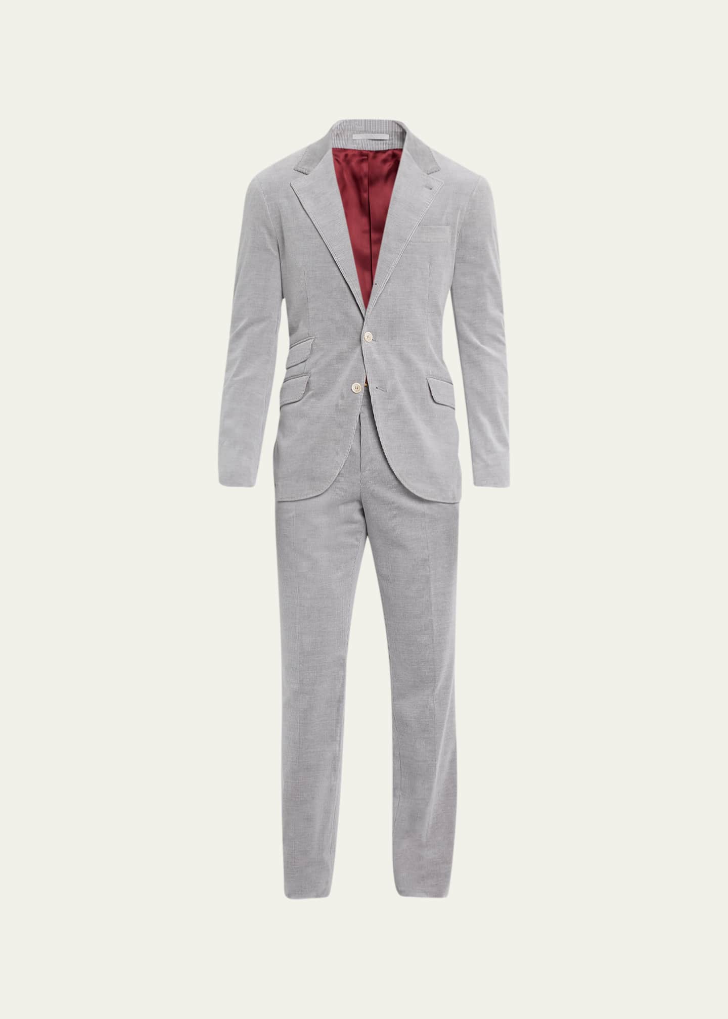 Brunello Cucinelli Men's Cotton-Cashmere Stretch Corduroy Suit Image 1 of 5