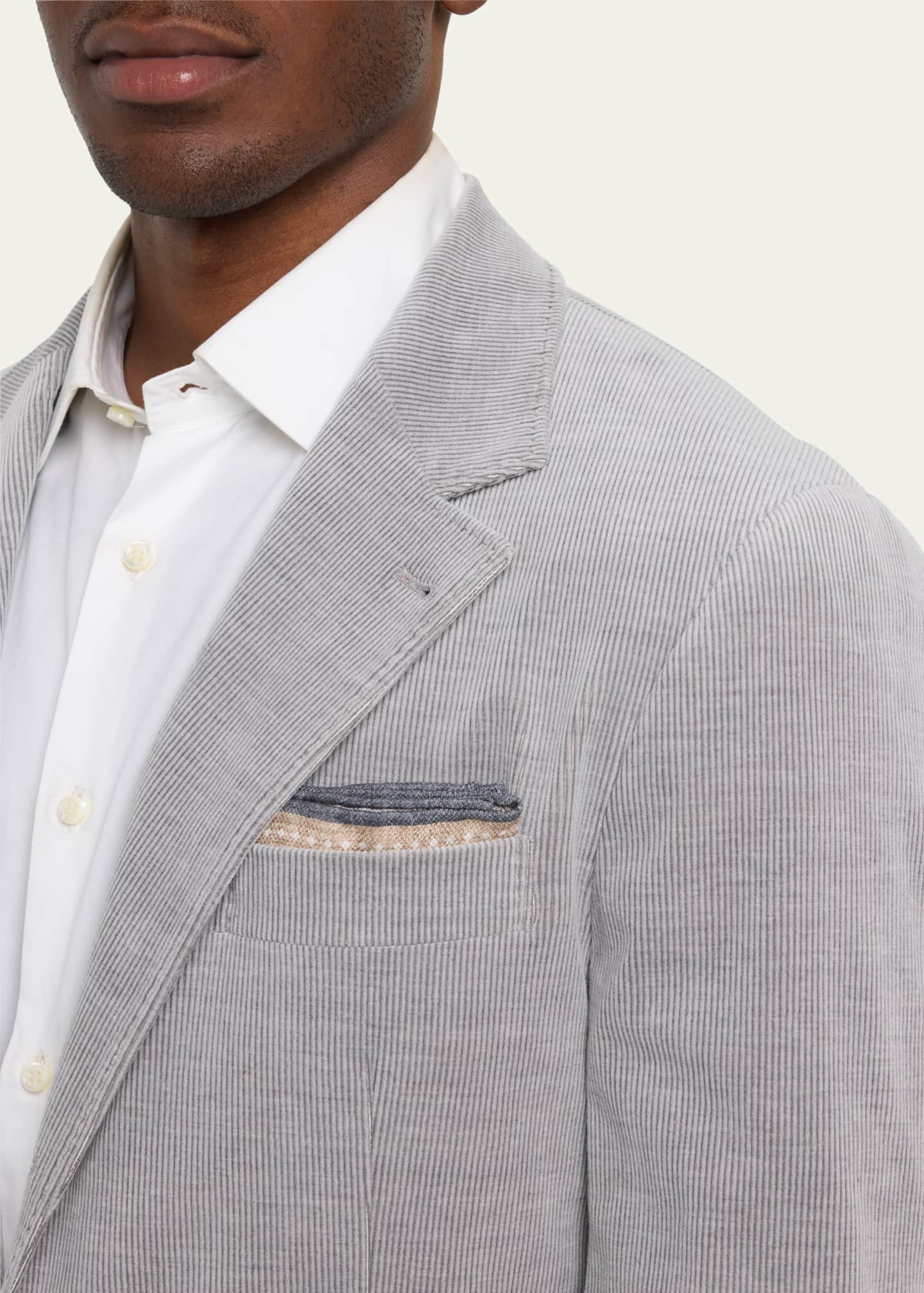 Brunello Cucinelli Men's Cotton-Cashmere Stretch Corduroy Suit Image 5 of 5