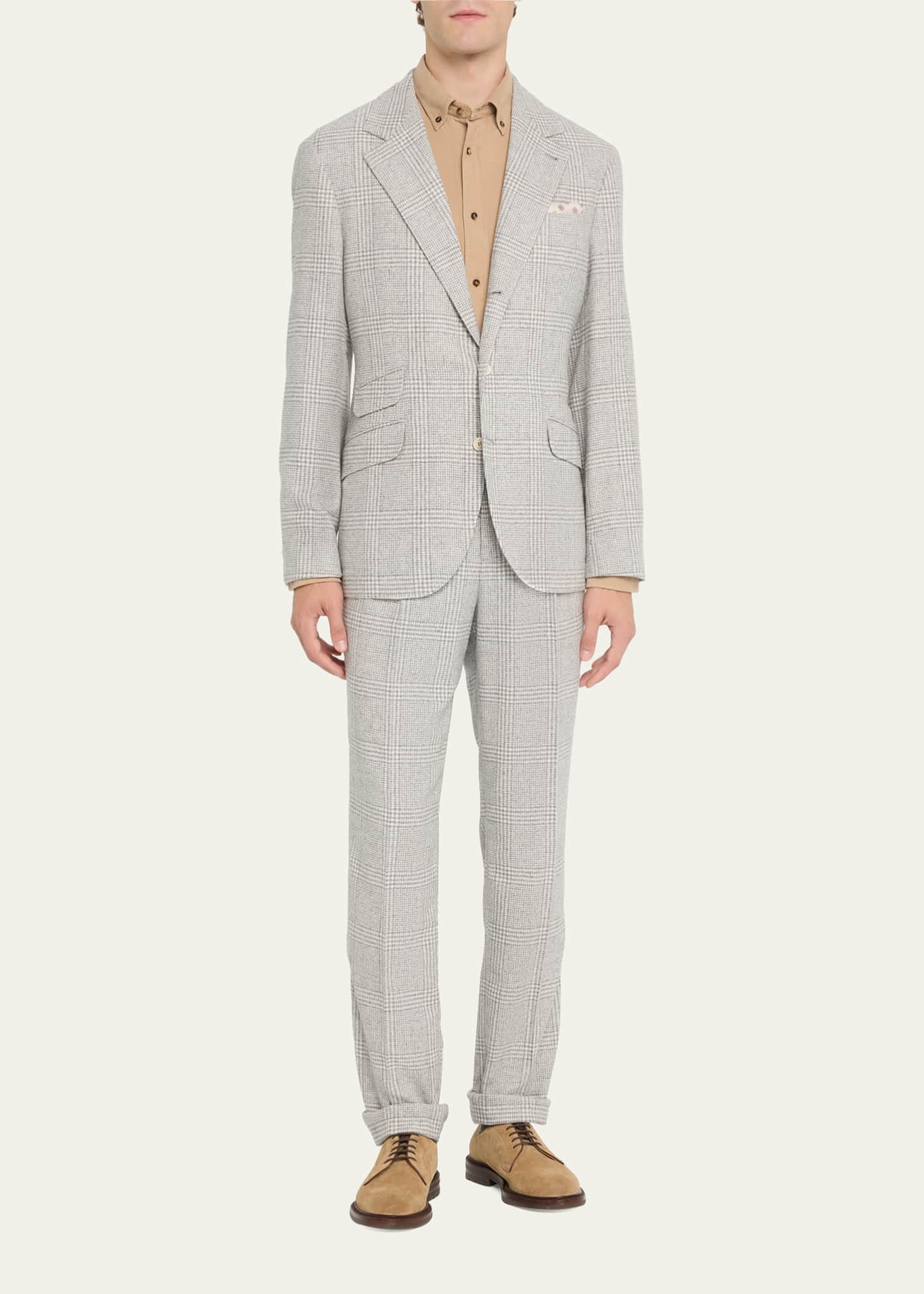 Brunello Cucinelli Men's Plaid Cashmere-Blend Suit - Bergdorf Goodman