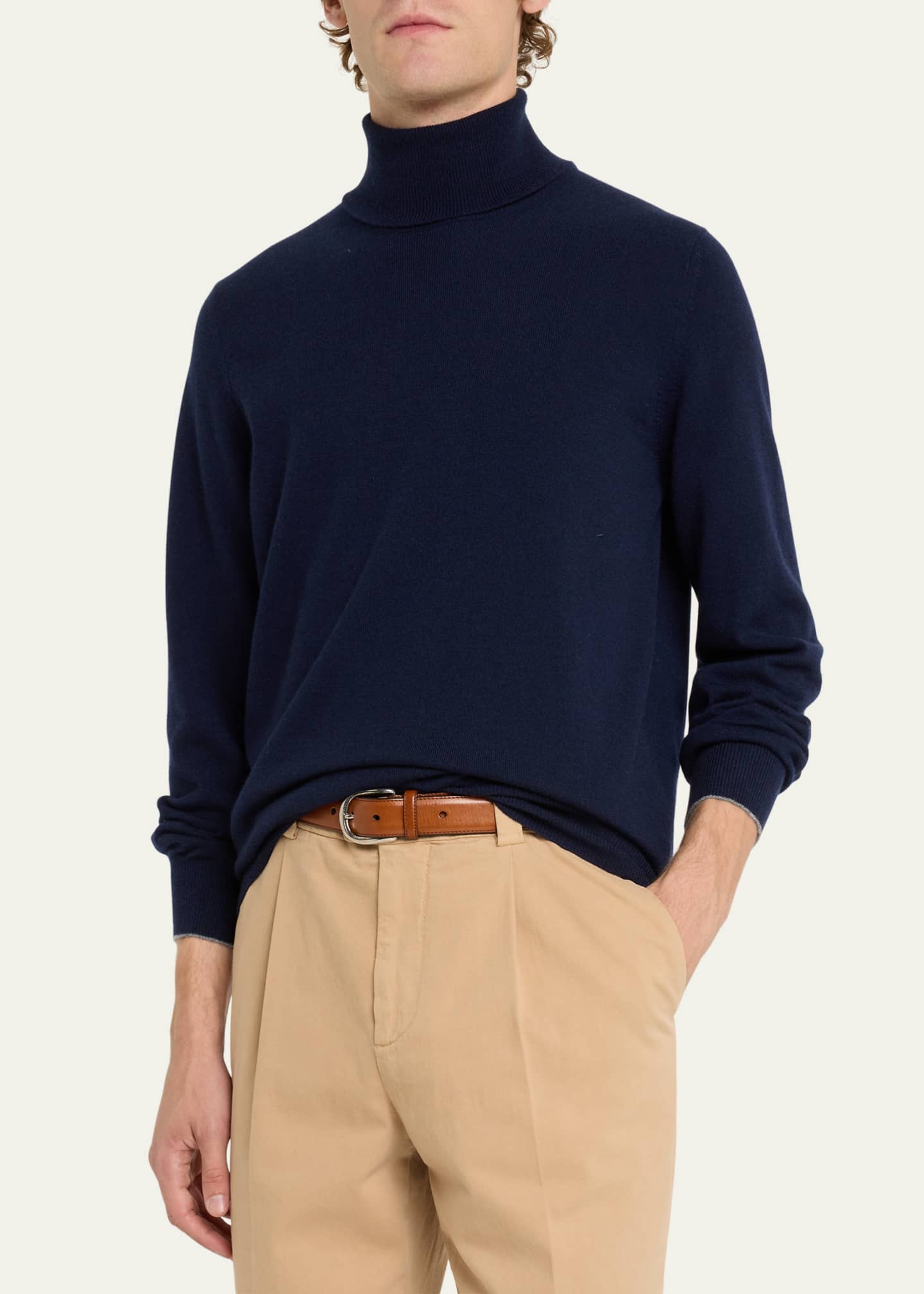 Brunello Cucinelli Men's Cashmere Turtleneck Sweater Image 4 of 5