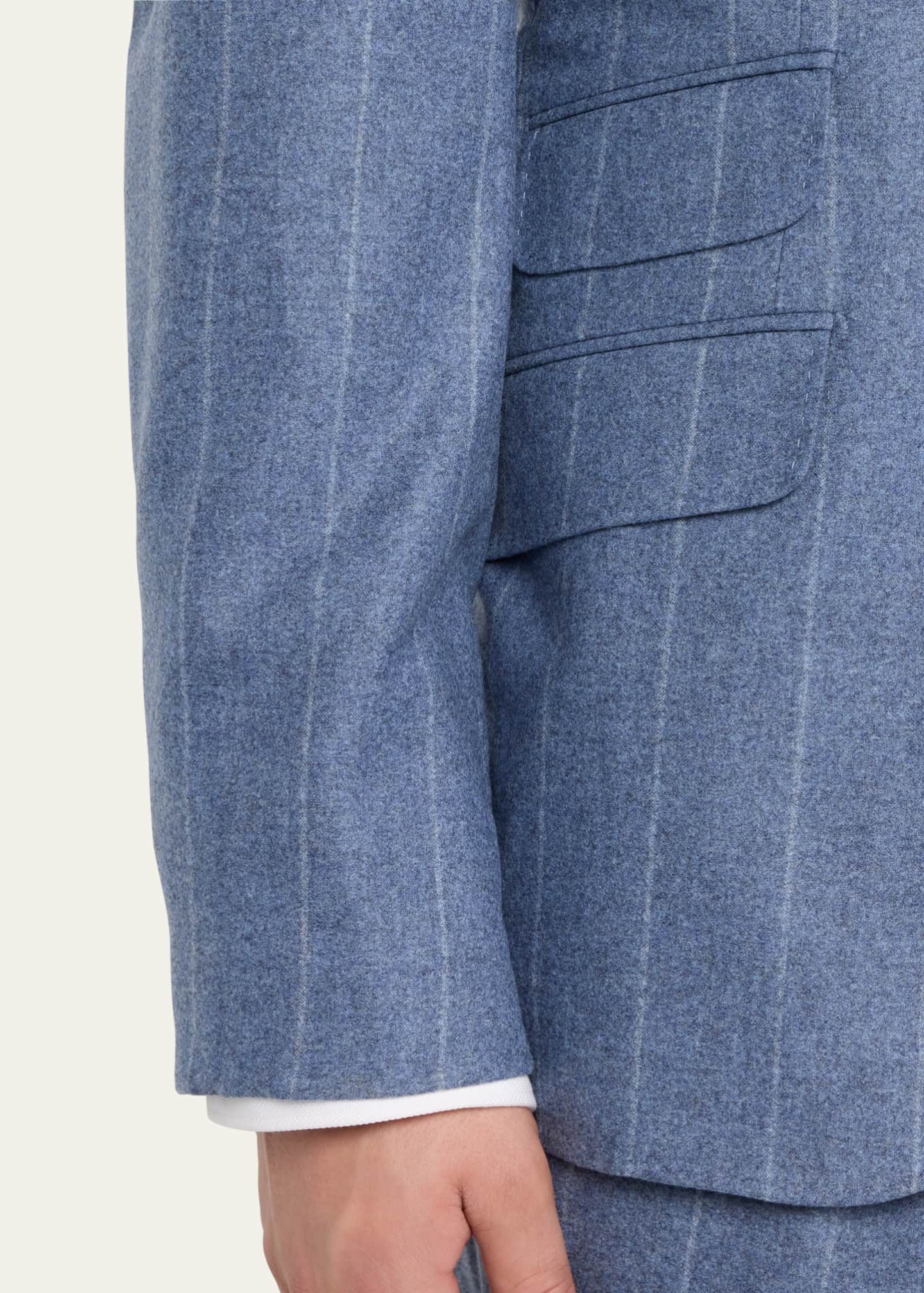 Brunello Cucinelli Men's Striped Light Flannel Suit Image 5 of 5