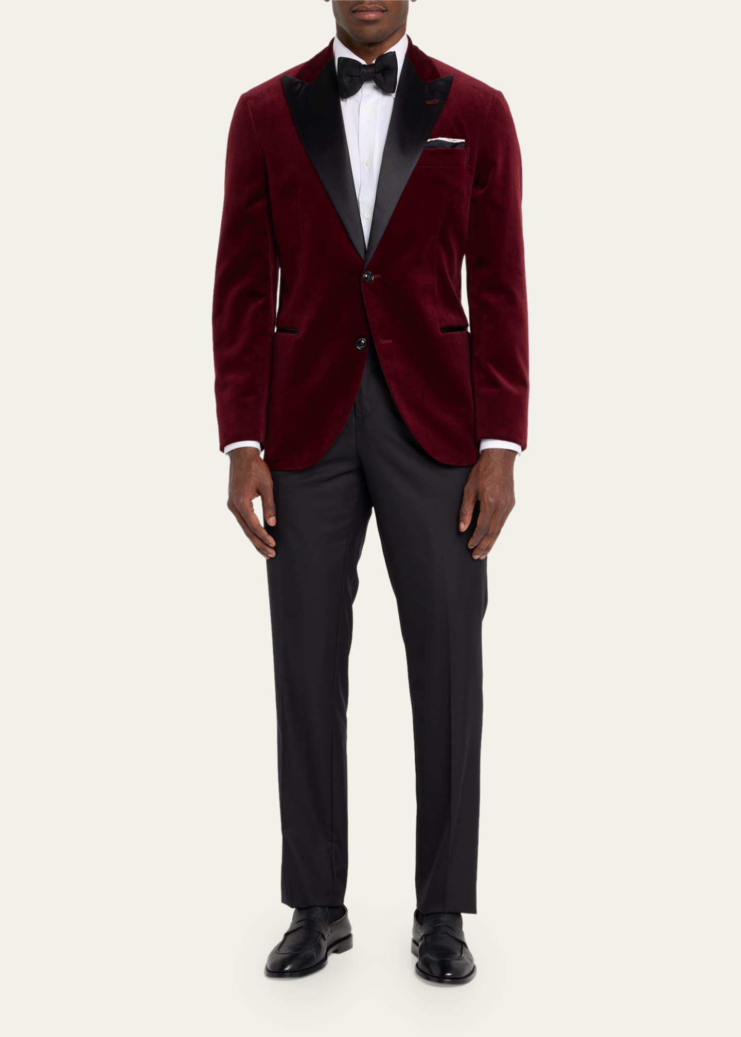 Brunello Cucinelli Men's Velvet Peak-Lapel Tuxedo Jacket Image 2 of 5
