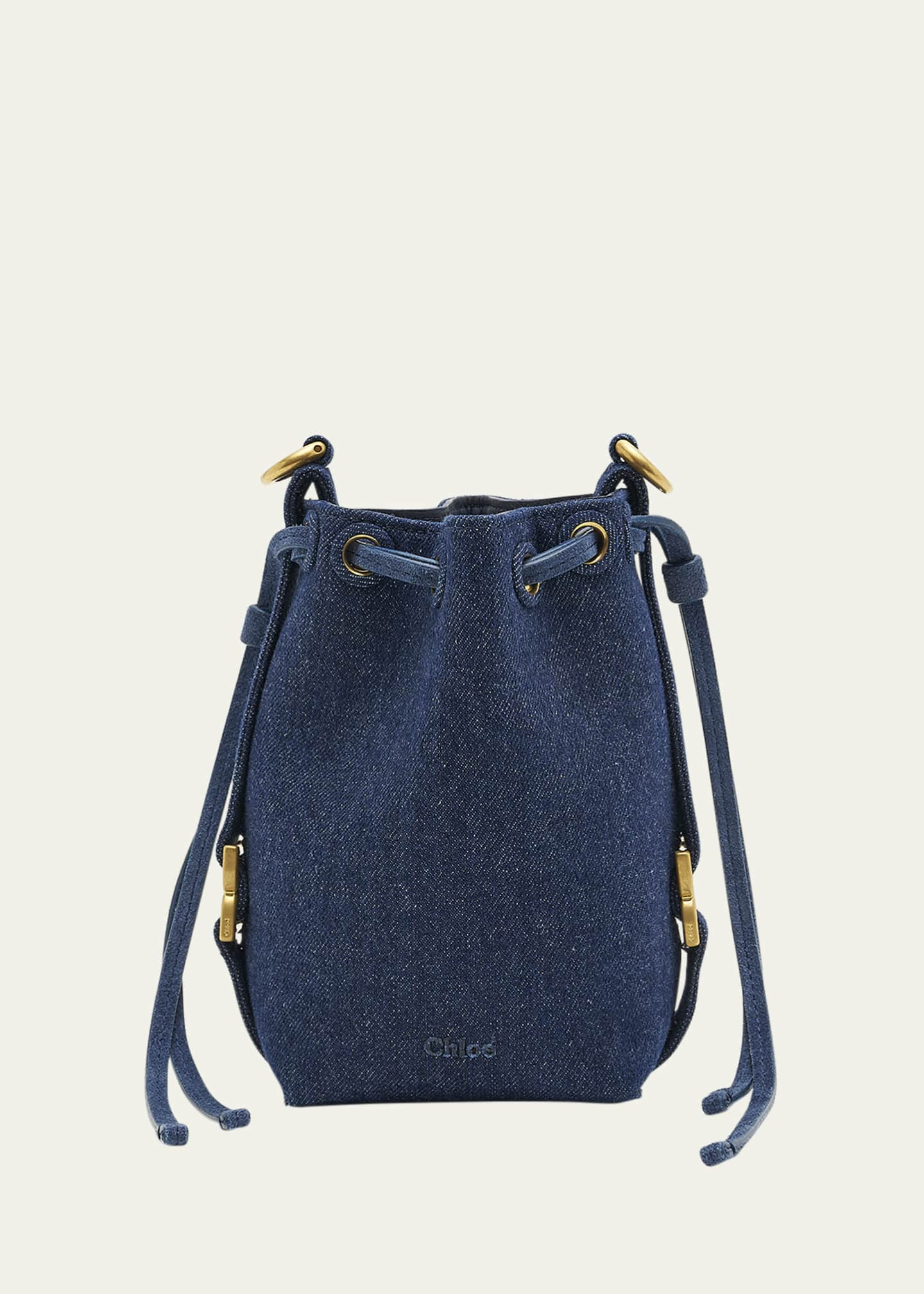 Chloé - Marcie Blue Denim Micro Bucket Bag