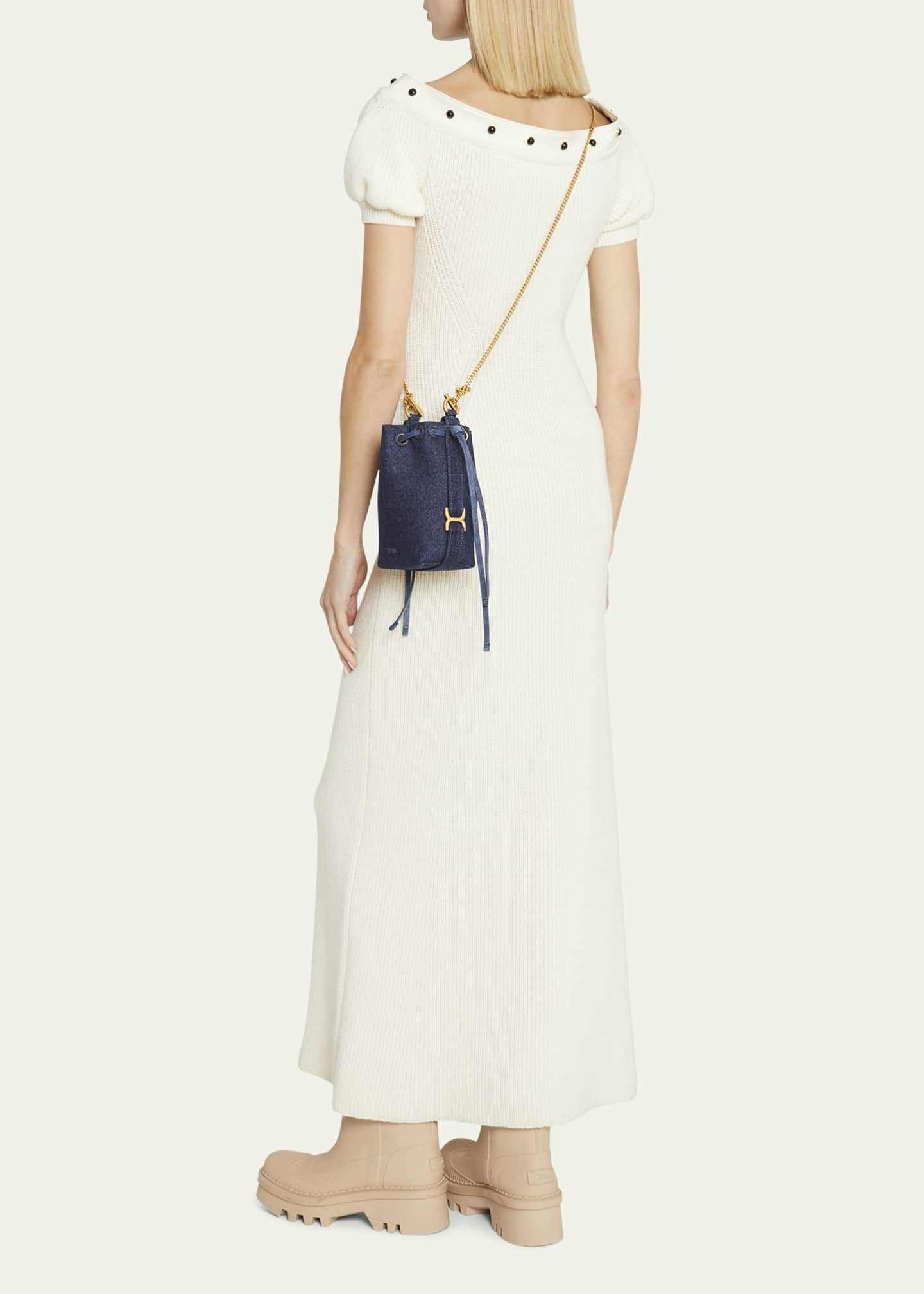 Chloé - Marcie Blue Denim Micro Bucket Bag