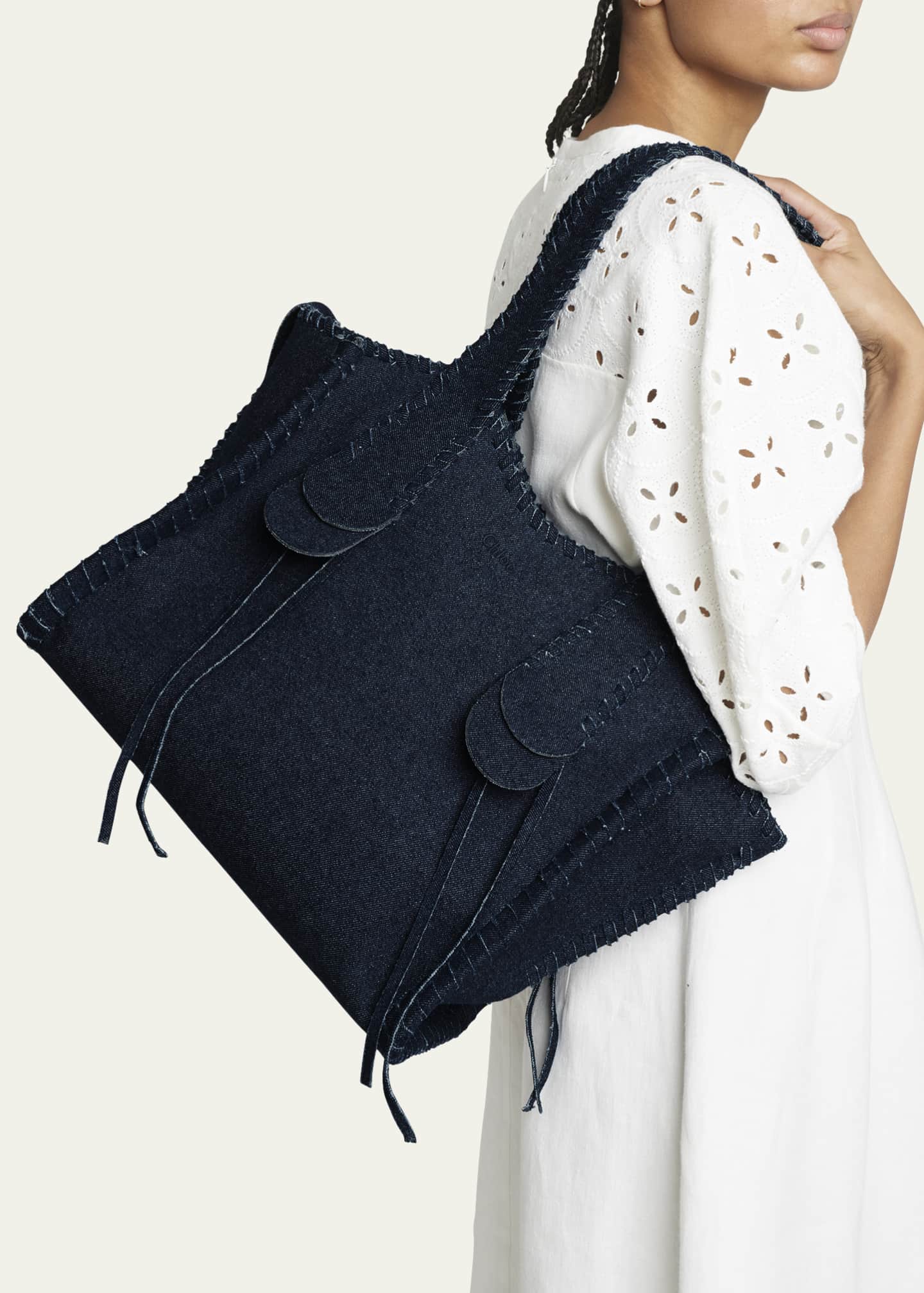 Chloe Monty Medium Denim Tote Bag