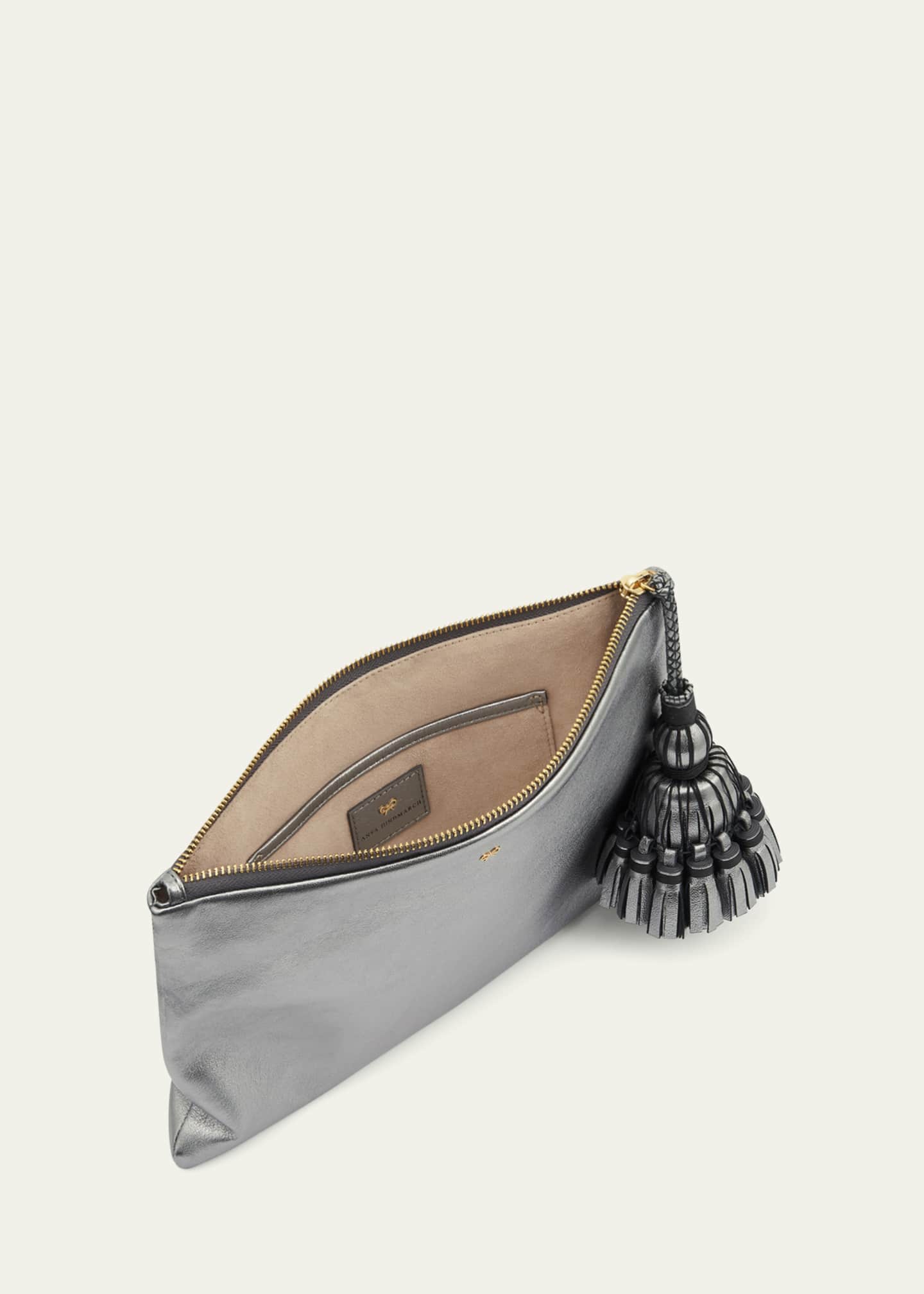 Anya Hindmarch Georgiana Metallic Napa Zip Clutch Bag - Bergdorf