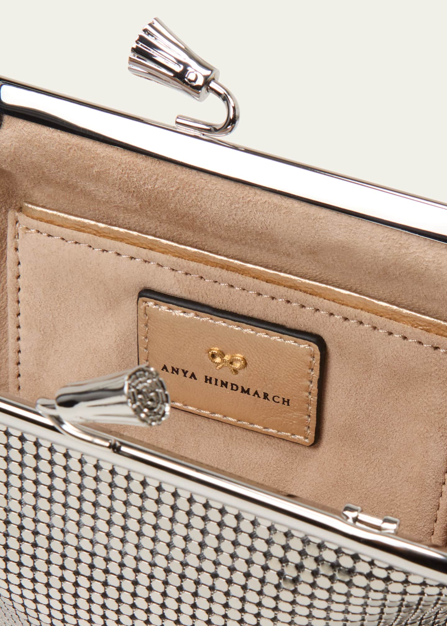 Anya Hindmarch Maud Tassel Metal Mesh Clutch Bag Bergdorf Goodman