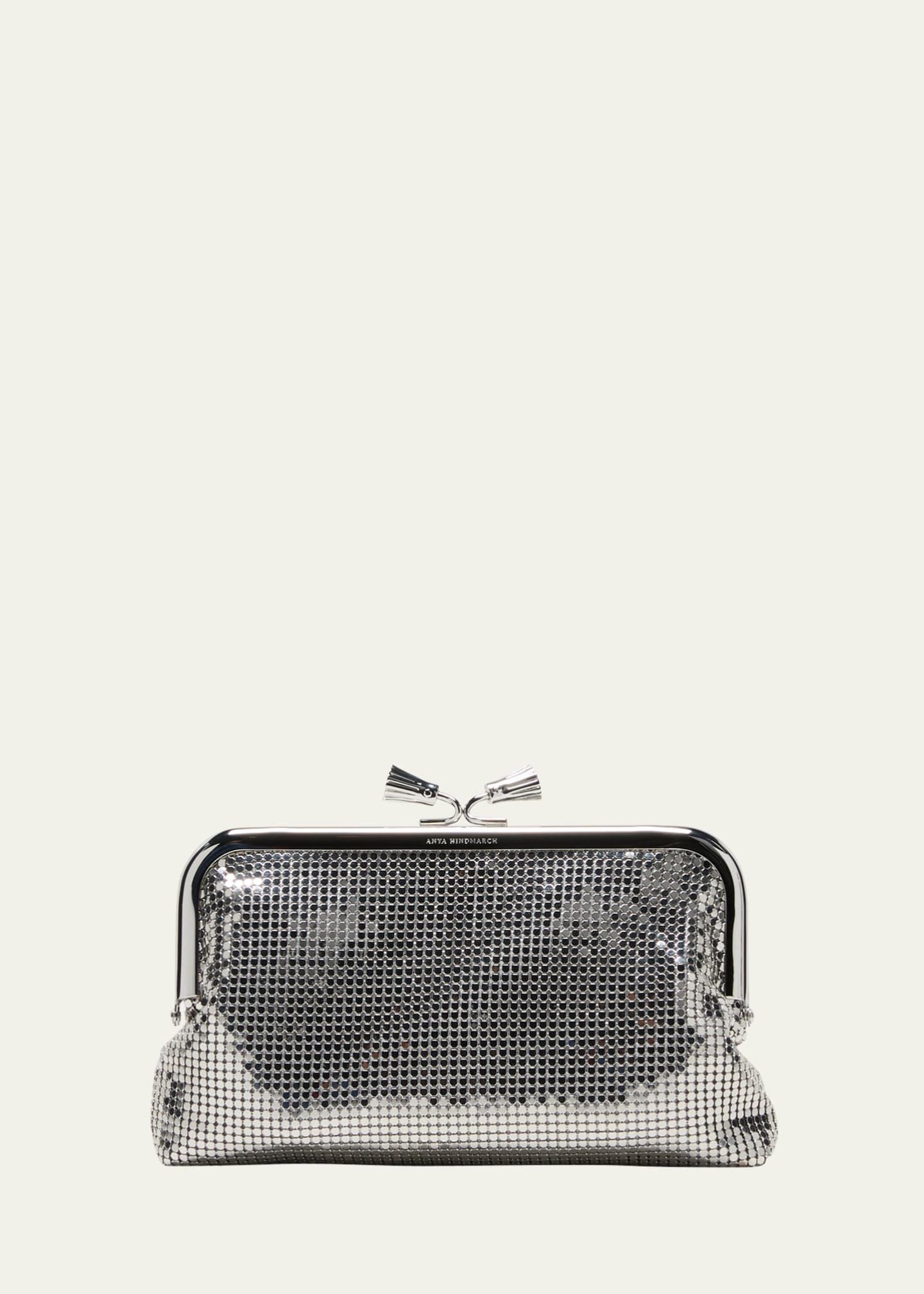 Anya Hindmarch Maud Tassel Metal Mesh Clutch Bag Bergdorf Goodman