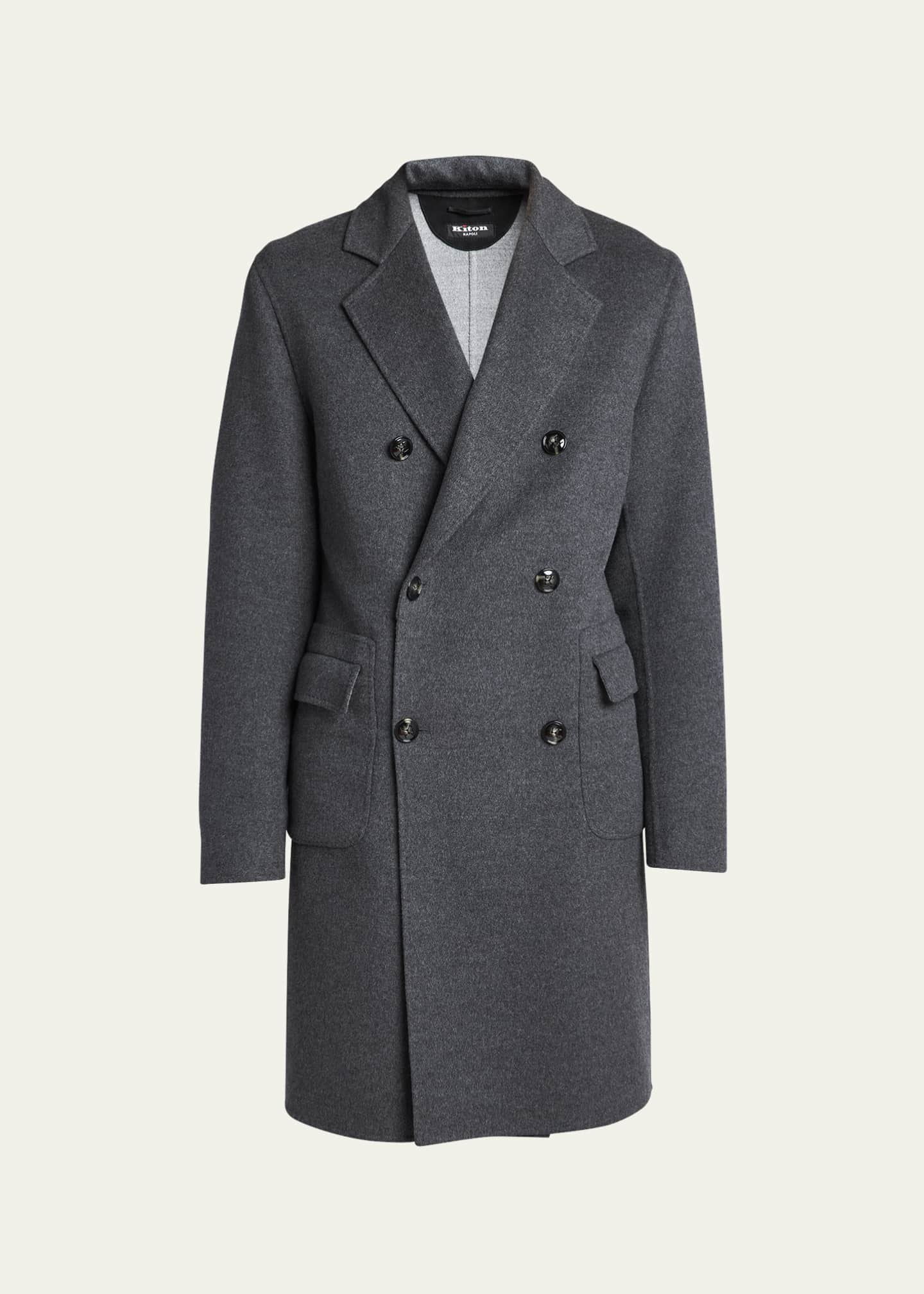 Kiton Men's Cashmere-Wool Double-Breasted Overcoat - Bergdorf Goodman