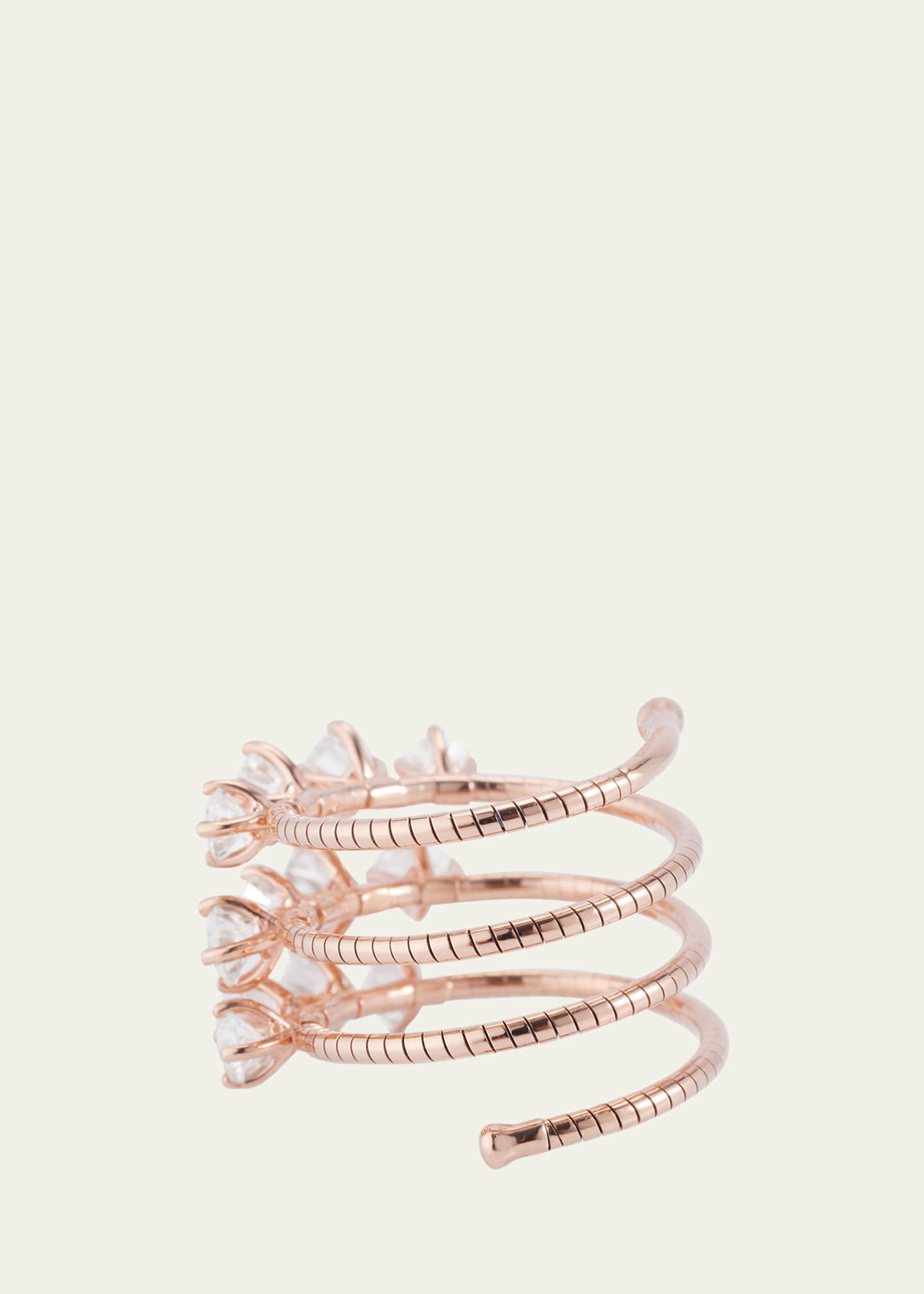Mattia Cielo 18K Rose Gold 3 Wrap Ring with Prong Set Diamonds Image 4 of 4