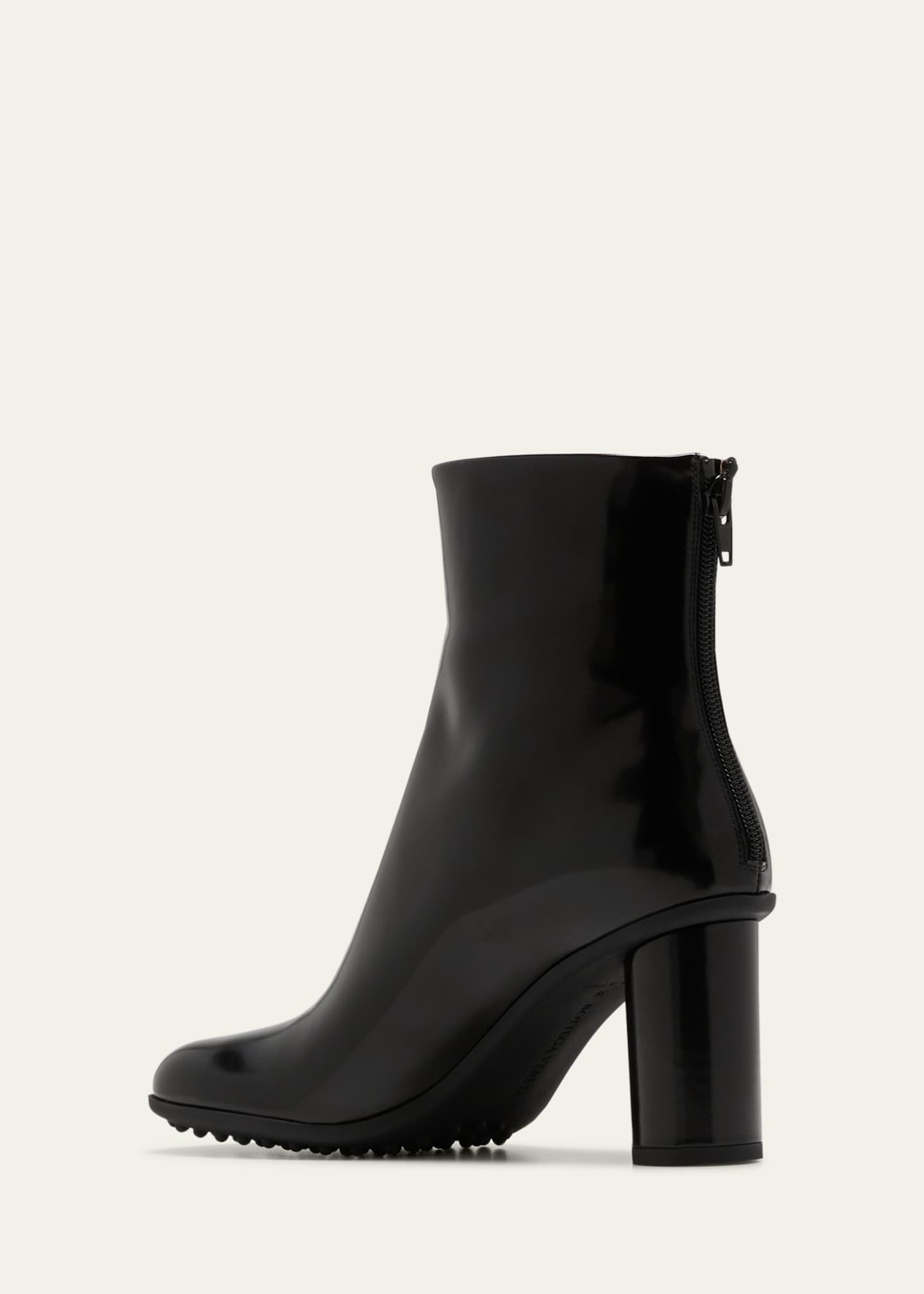 Bottega Veneta Atomic Leather Cylinder-Heel Ankle Boots - Bergdorf Goodman