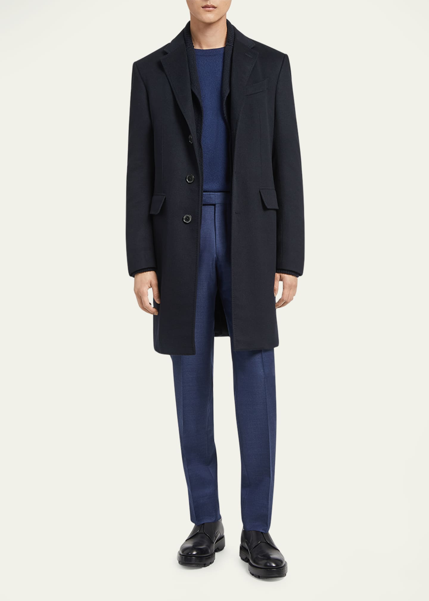 ZEGNA Men's Solid Cashmere Topcoat - Bergdorf Goodman