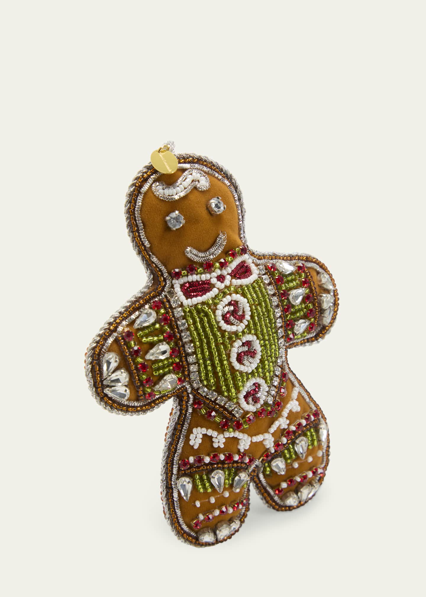 Sweet Savannah Velvet Gingerbread Man Christmas Ornament Image 2 of 2