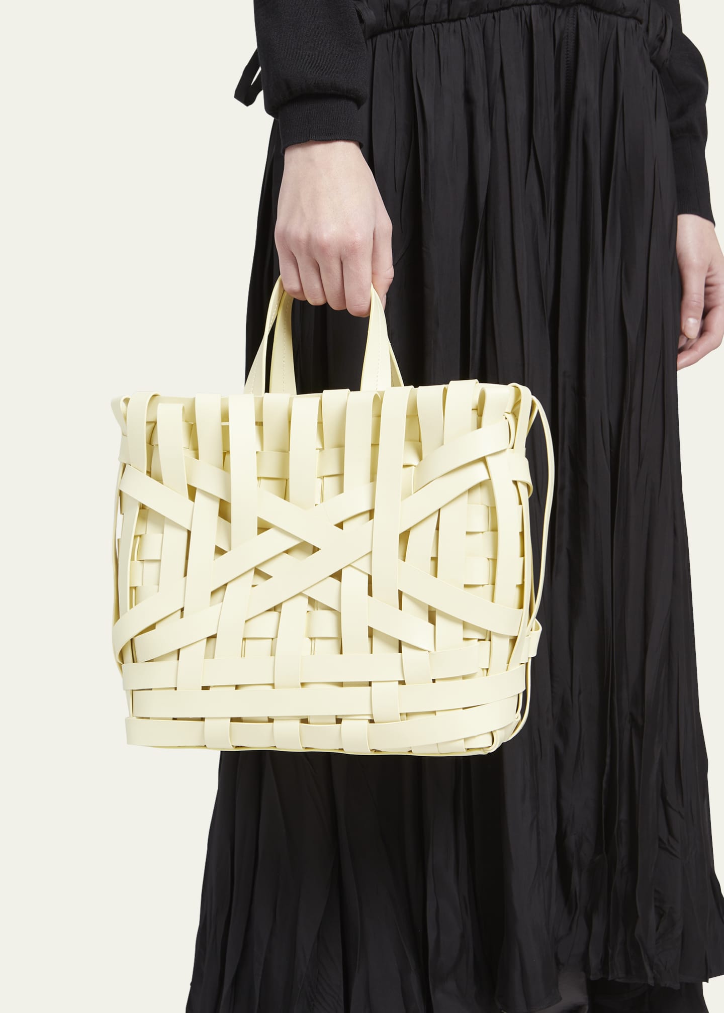 Jil Sander Medium Woven Basket TopHandle Bag Bergdorf Goodman