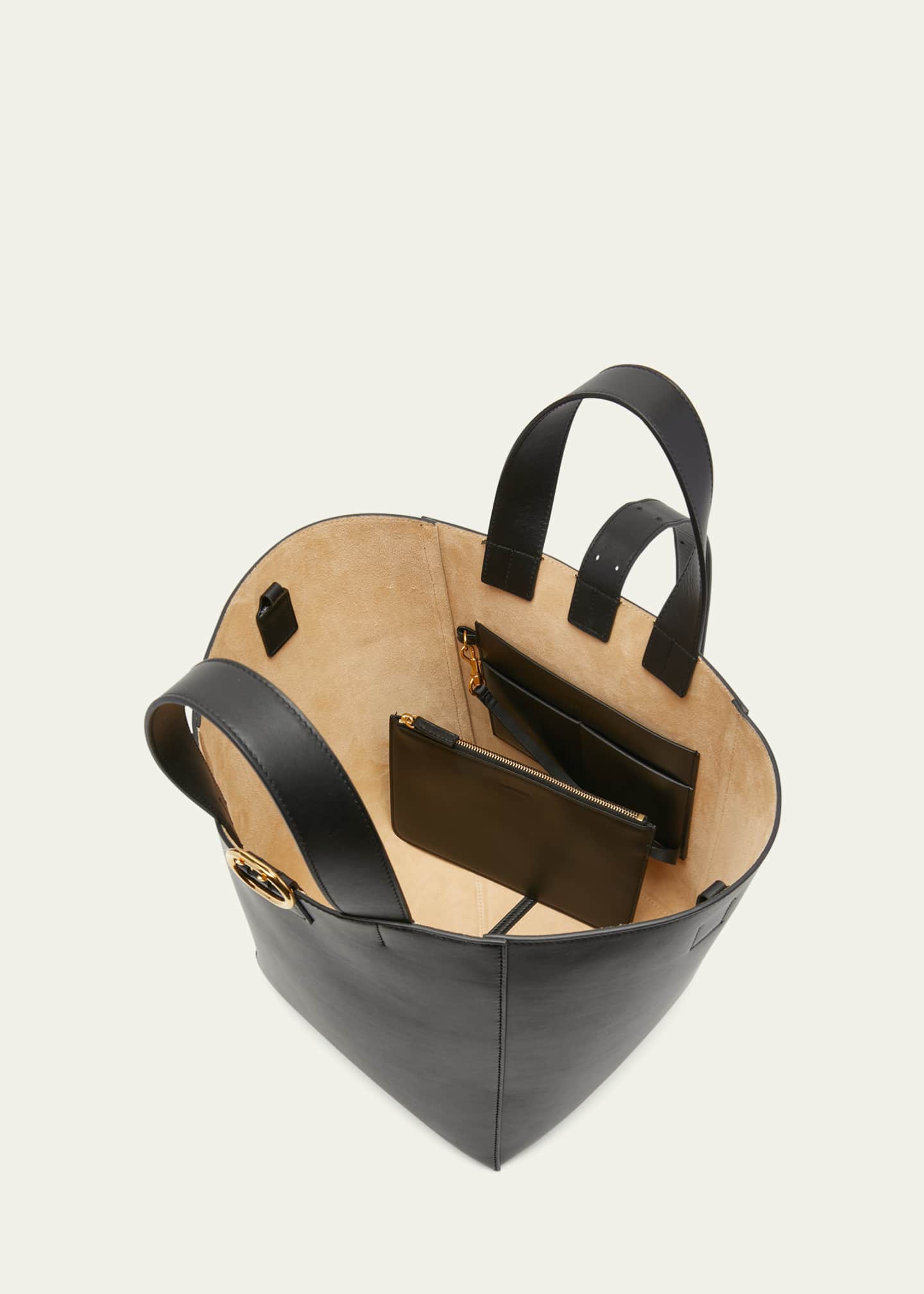 Jil Sander Market Leather Tote Bag - Black