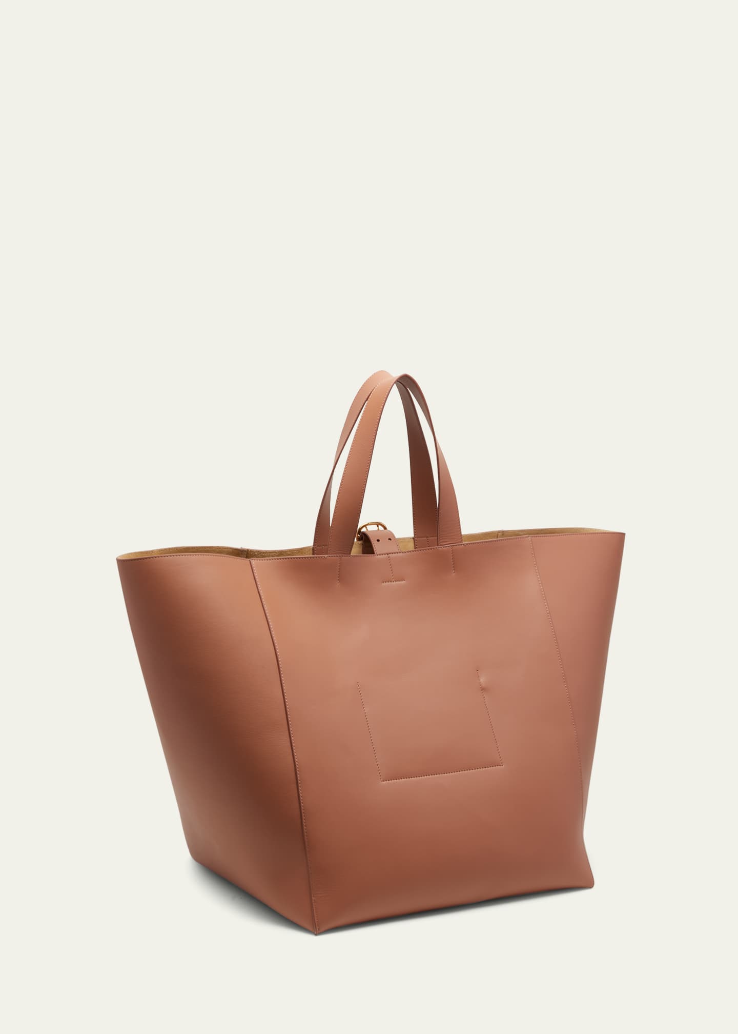 Square leather shop tote bag