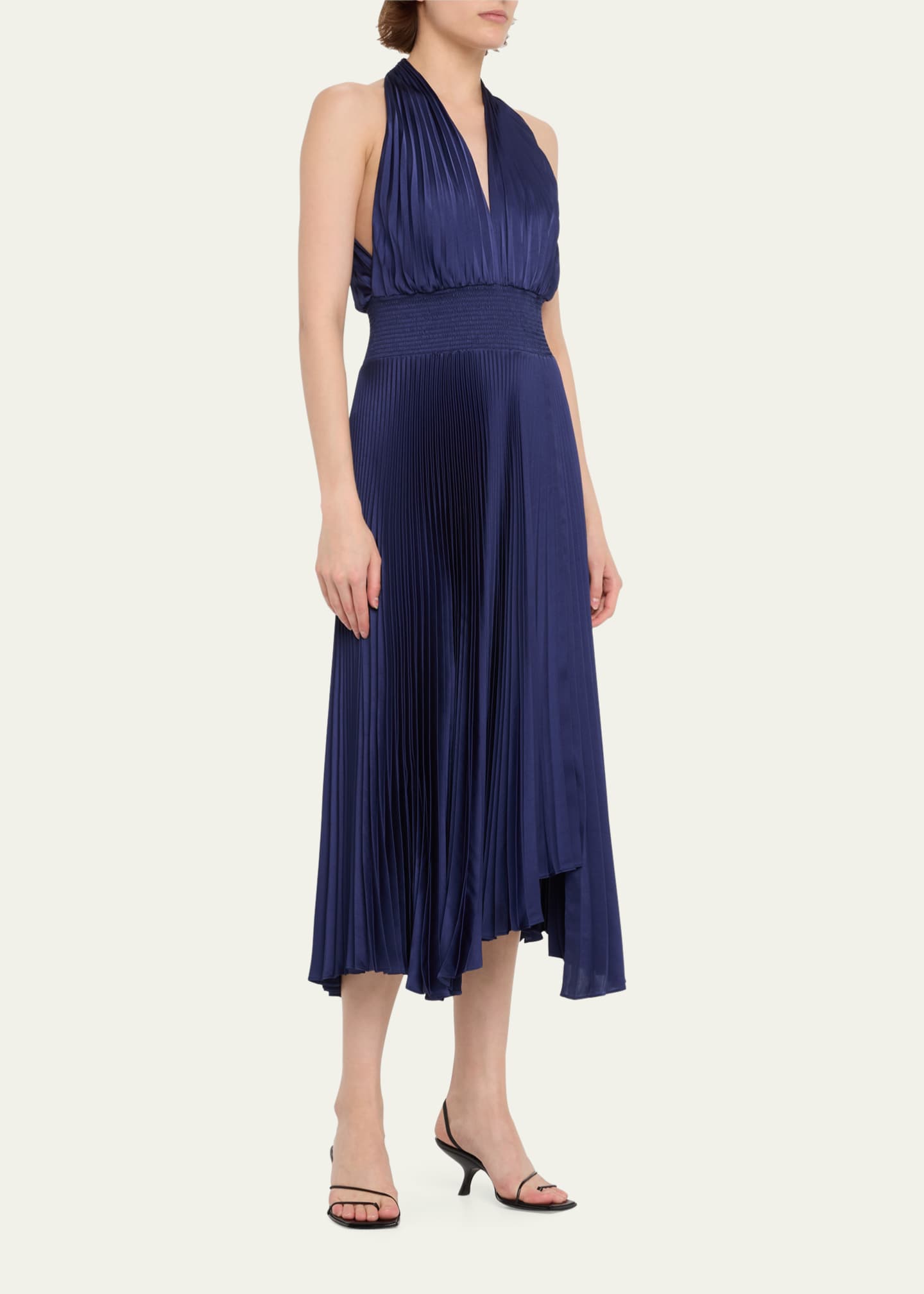 A.L.C. Rose Pleated Halter Midi Dress - Bergdorf Goodman