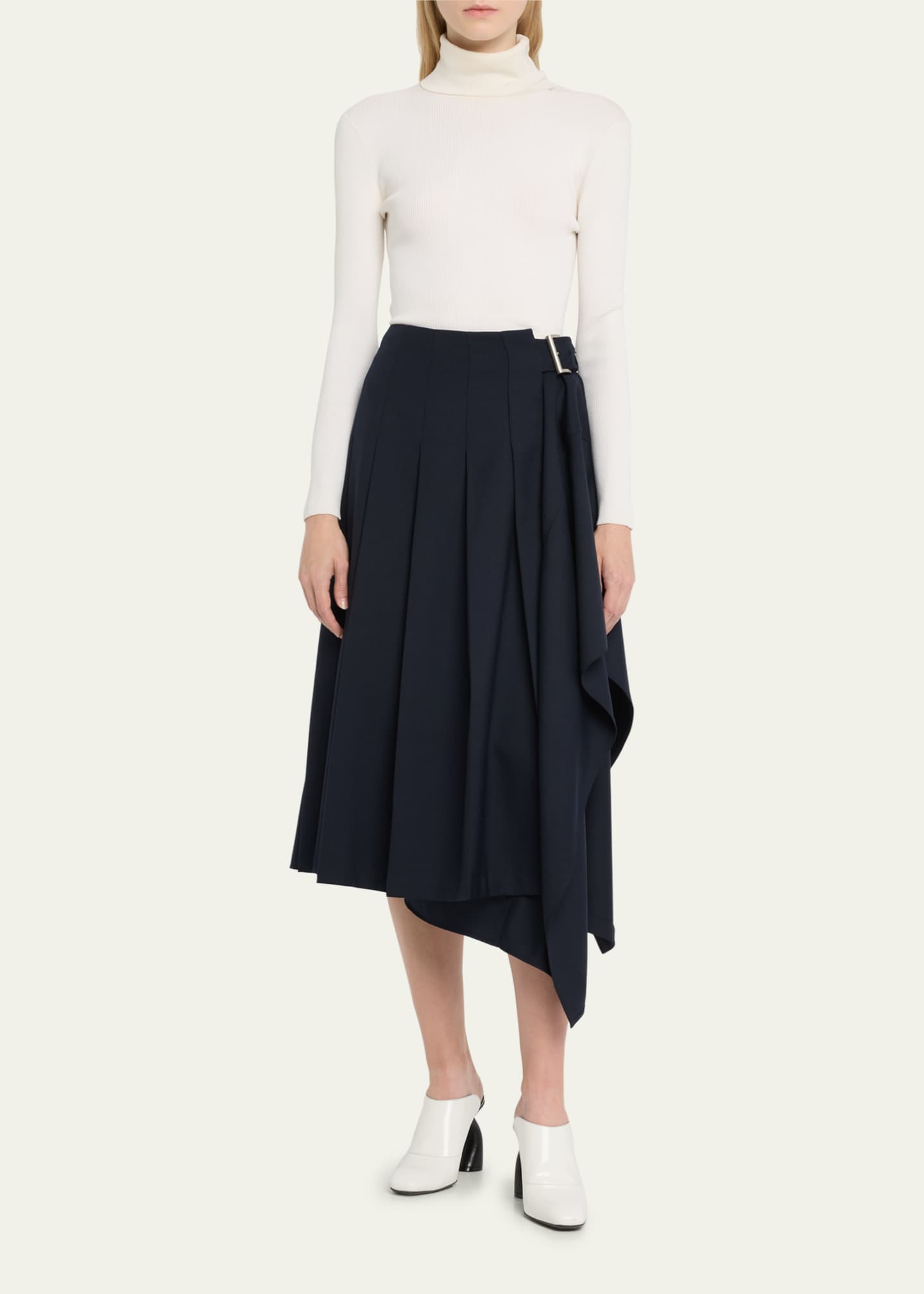 A.L.C. Wayland Belted Wool-Blend Handkerchief Midi Skirt - Bergdorf Goodman