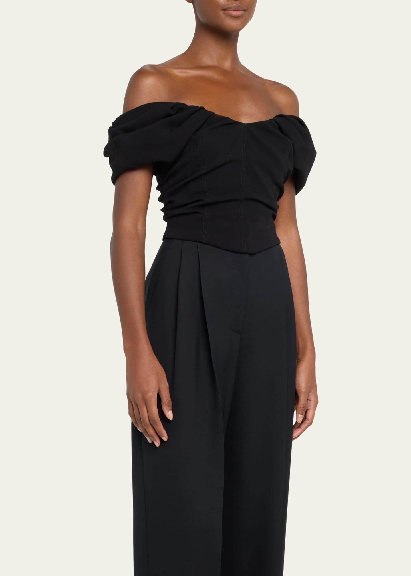 Tyora Puff Off Shoulder Lace Up Corset