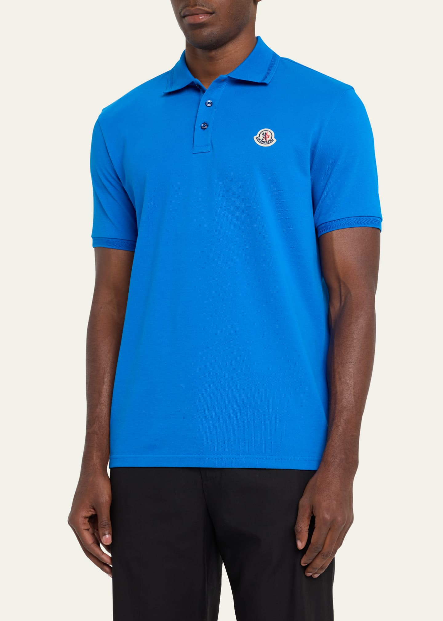 Moncler Men's Logo Pique Polo Shirt - Bergdorf Goodman