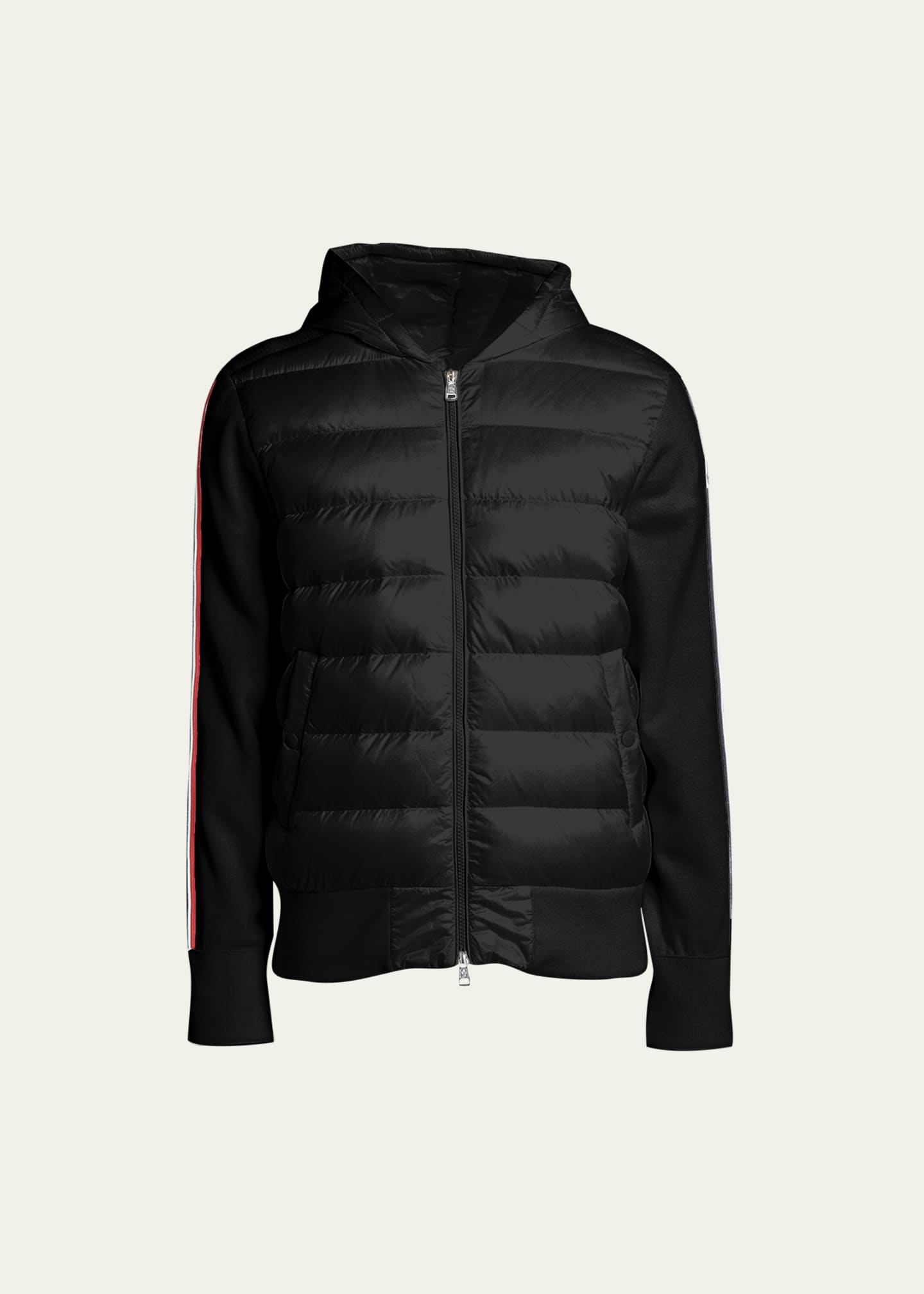 Moncler Men's Puffer Body Knit-Sleeve Hooded Jacket - Bergdorf Goodman