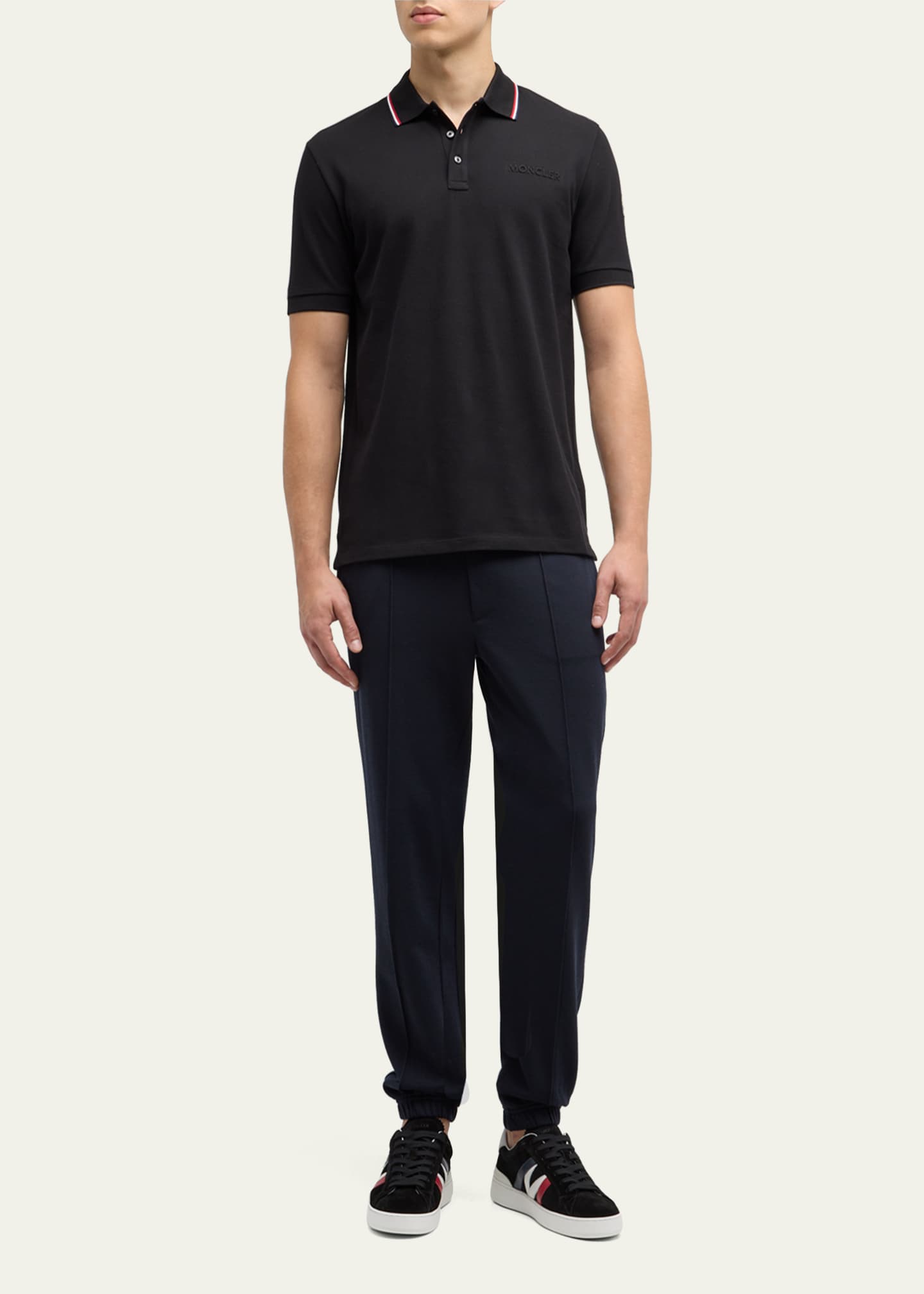 Moncler black clearance polo mens
