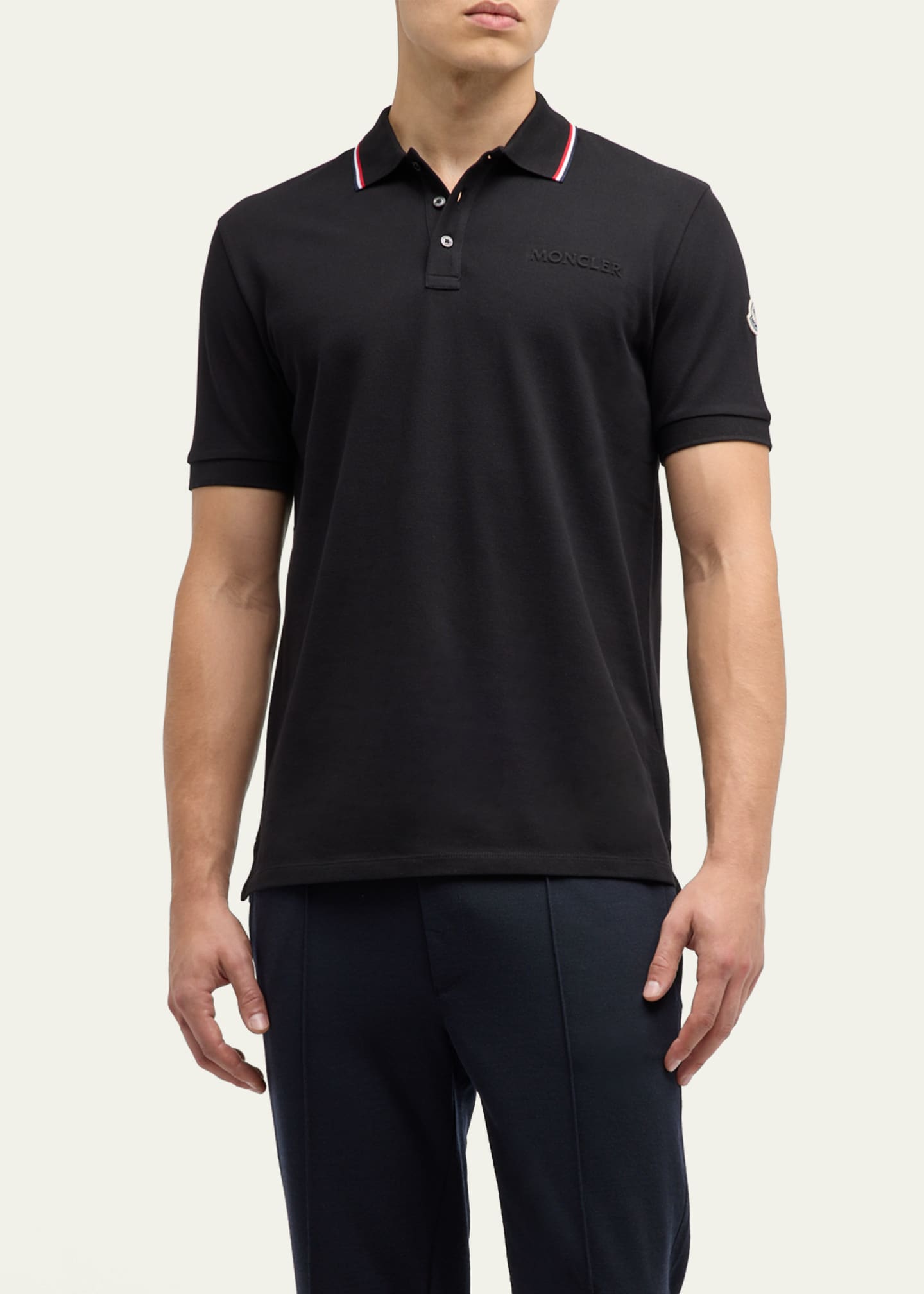 Mens black moncler best sale polo
