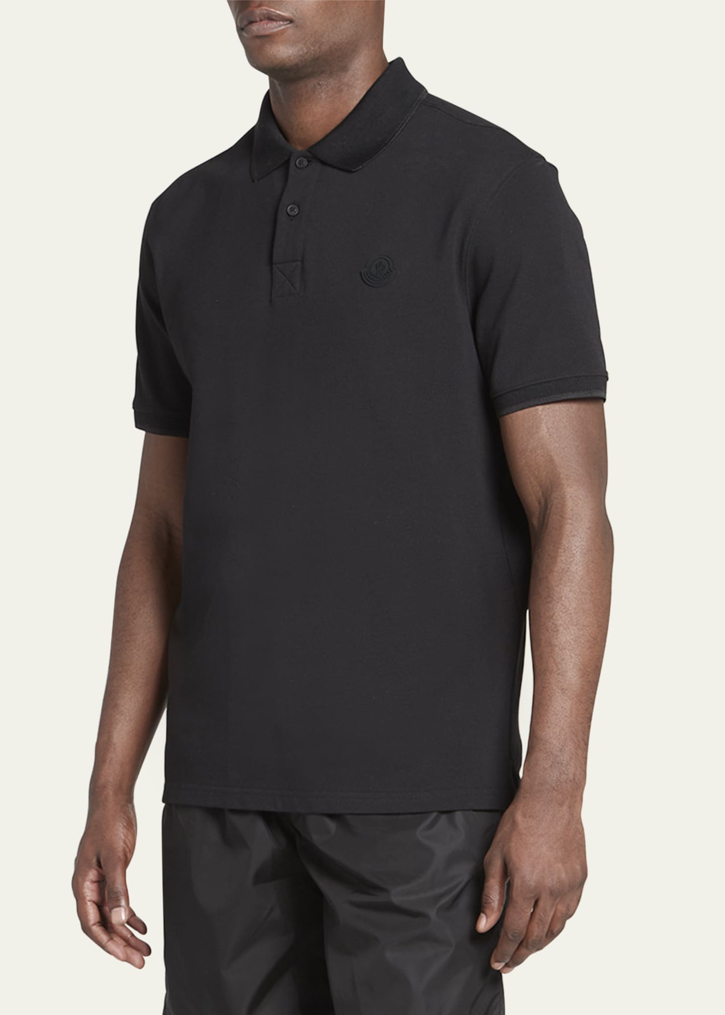 Moncler Men's Tonal Rubber Patch Polo Shirt - Bergdorf Goodman