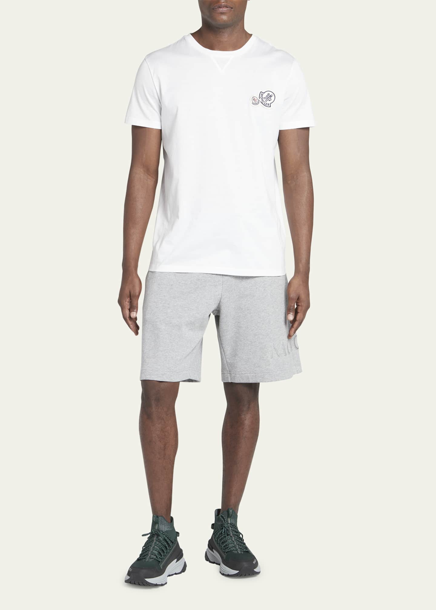Logo Cotton Jersey T Shirt in White - Moncler