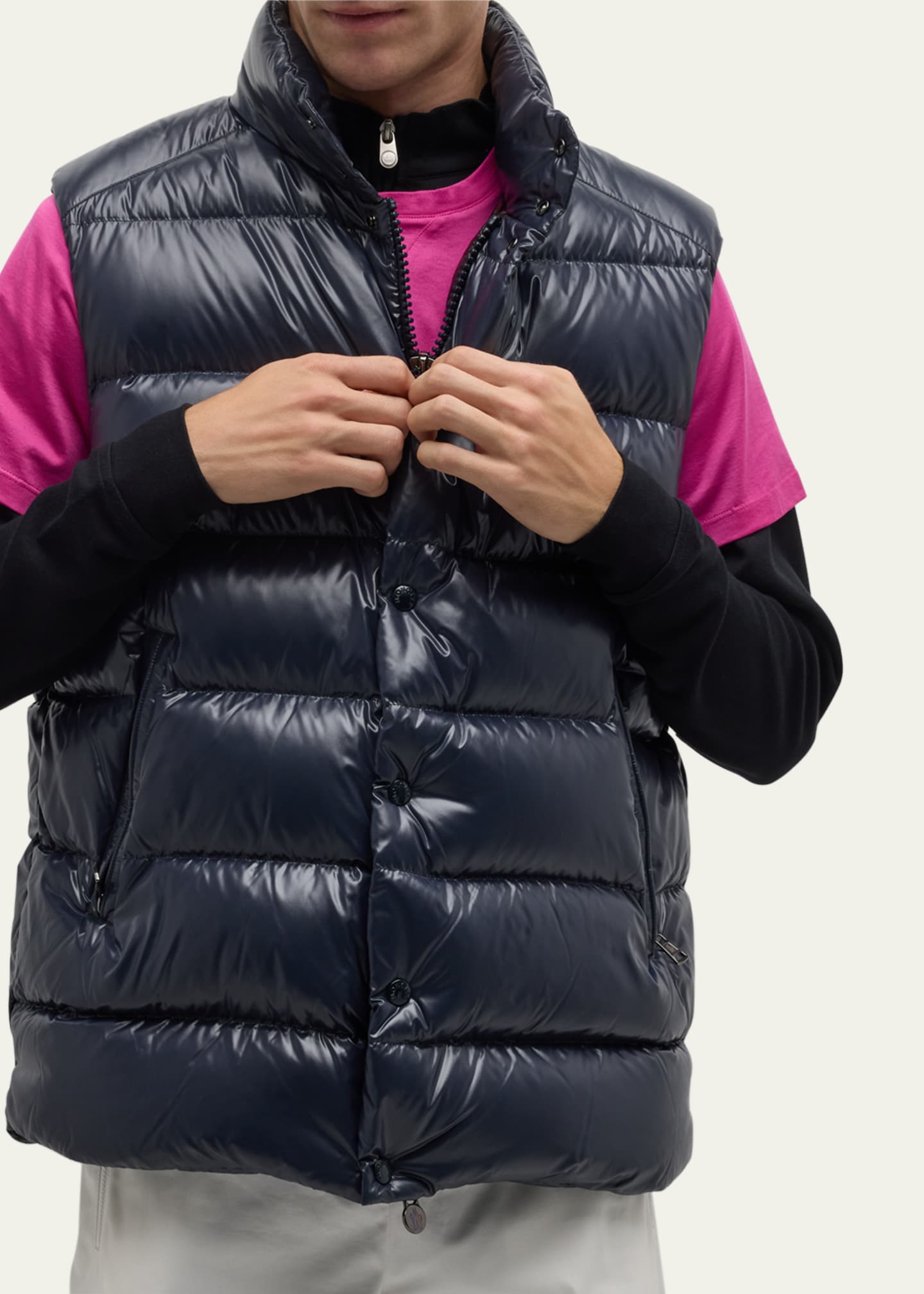 Moncler Men's Tibb Nylon Laque Vest - Bergdorf Goodman