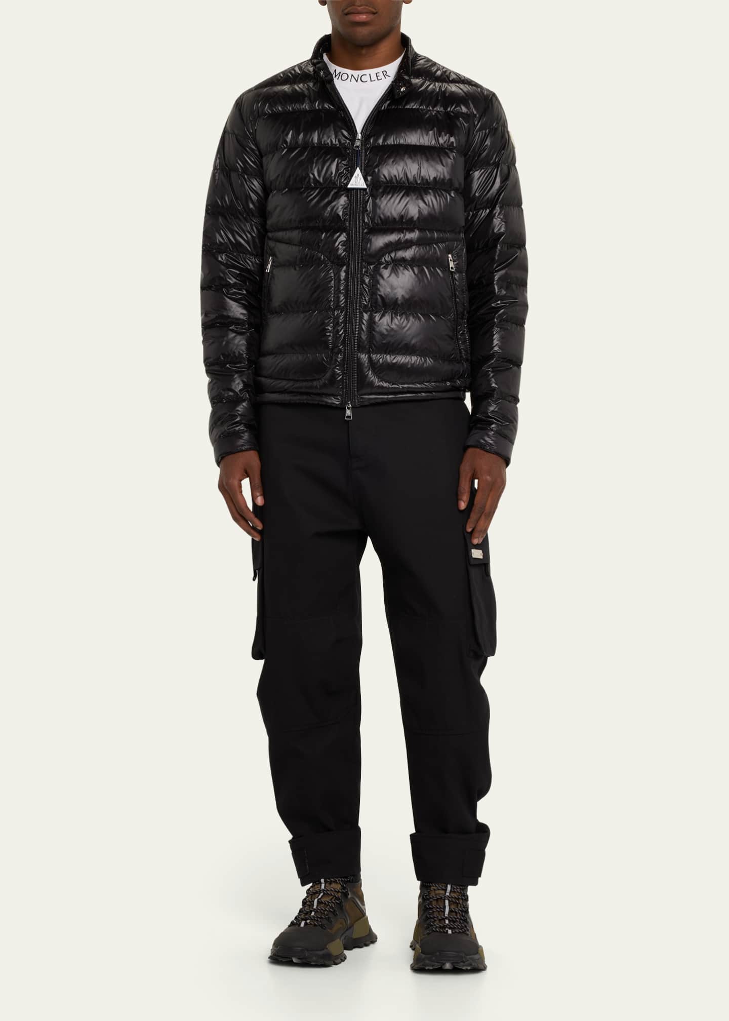 Moncler Men s Acorus Nylon Puffer Moto Jacket