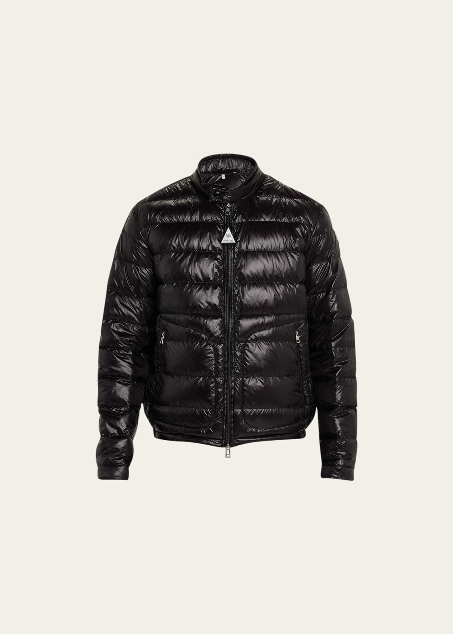 Moncler Men's Acorus Nylon Puffer Moto Jacket