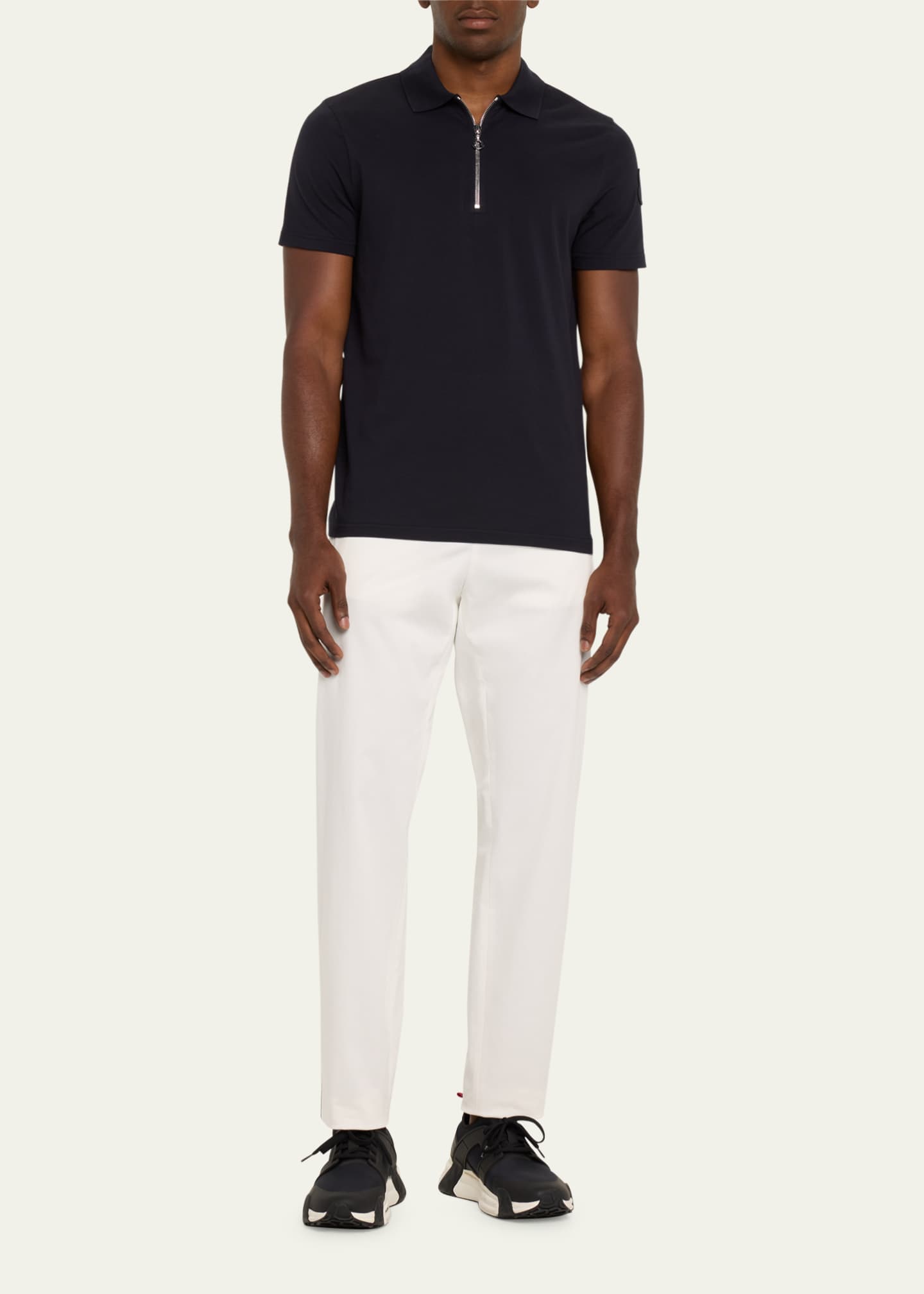 Moncler Men's Cotton Side-Stripe Straight-Leg Pants - Bergdorf Goodman