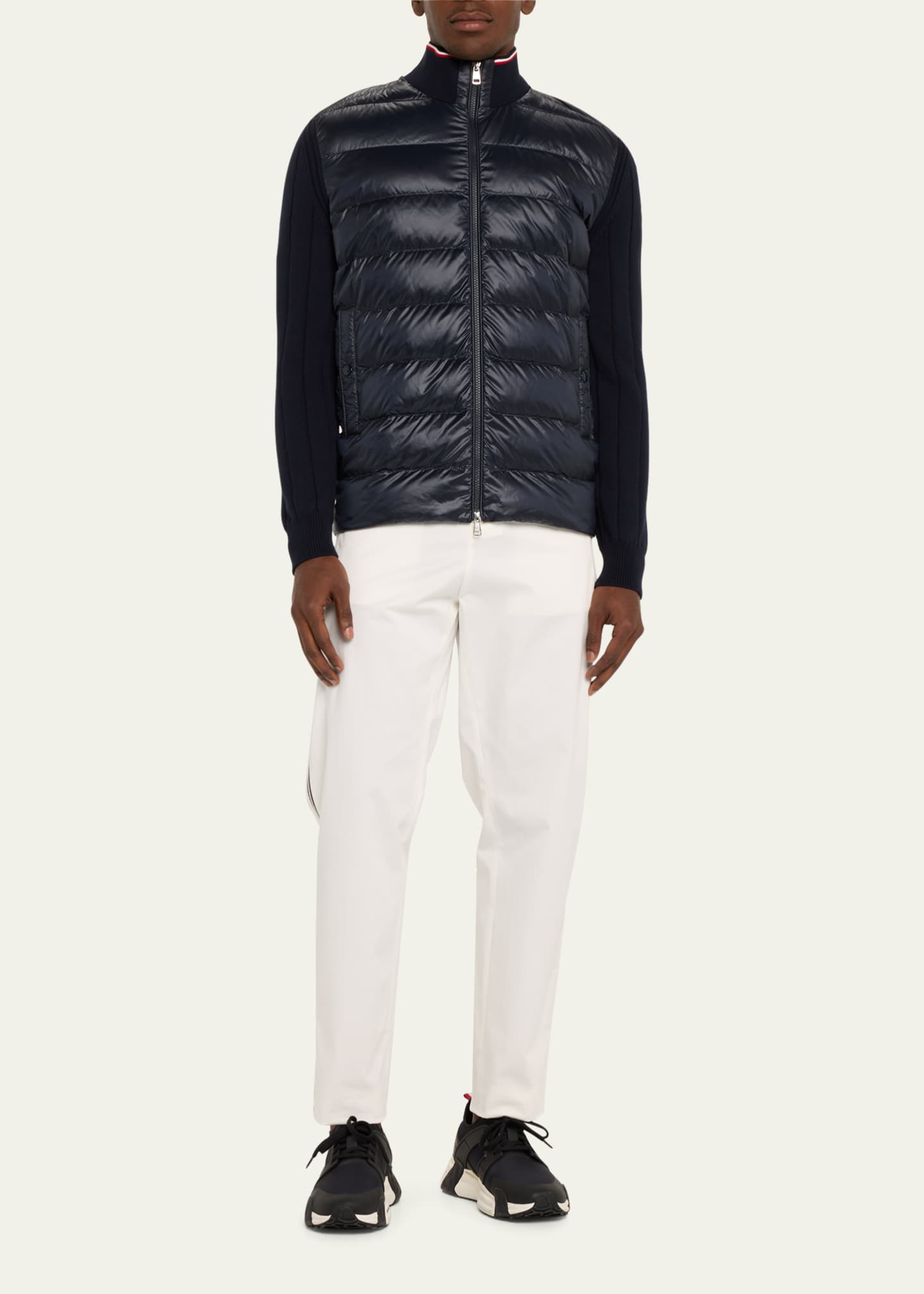 Moncler Men s Archivio Ribbed Jacket with Puffer Body
