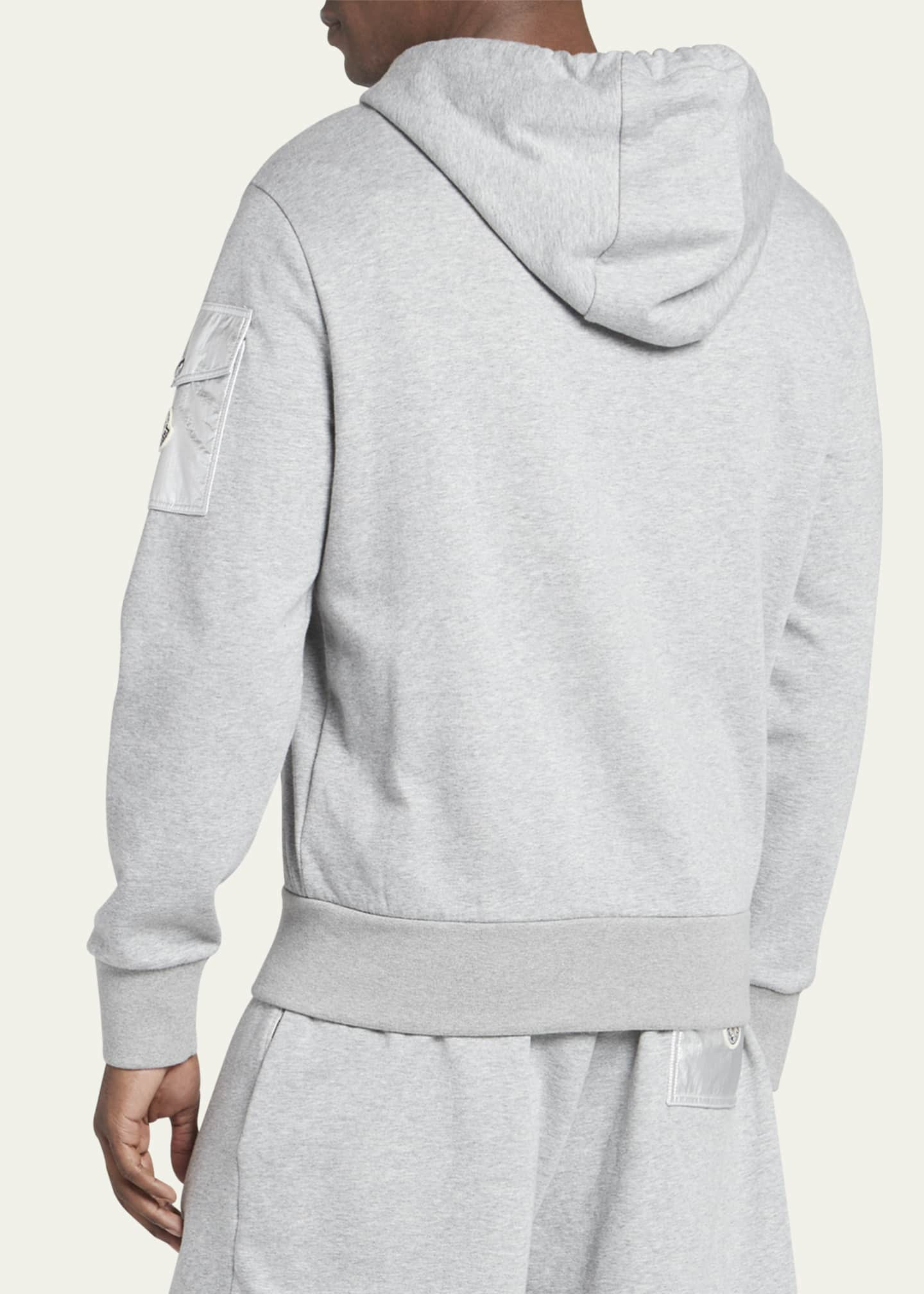 Moncler Men's Cotton Terry Embroidered Logo Zip Hoodie - Bergdorf